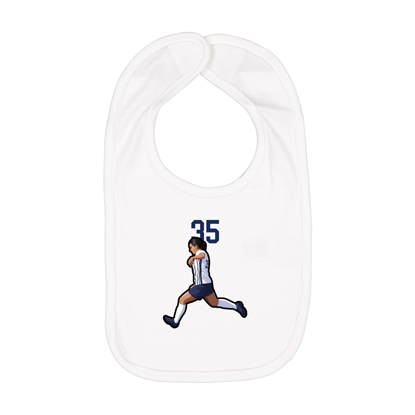 Infant Bib — Number Top in White