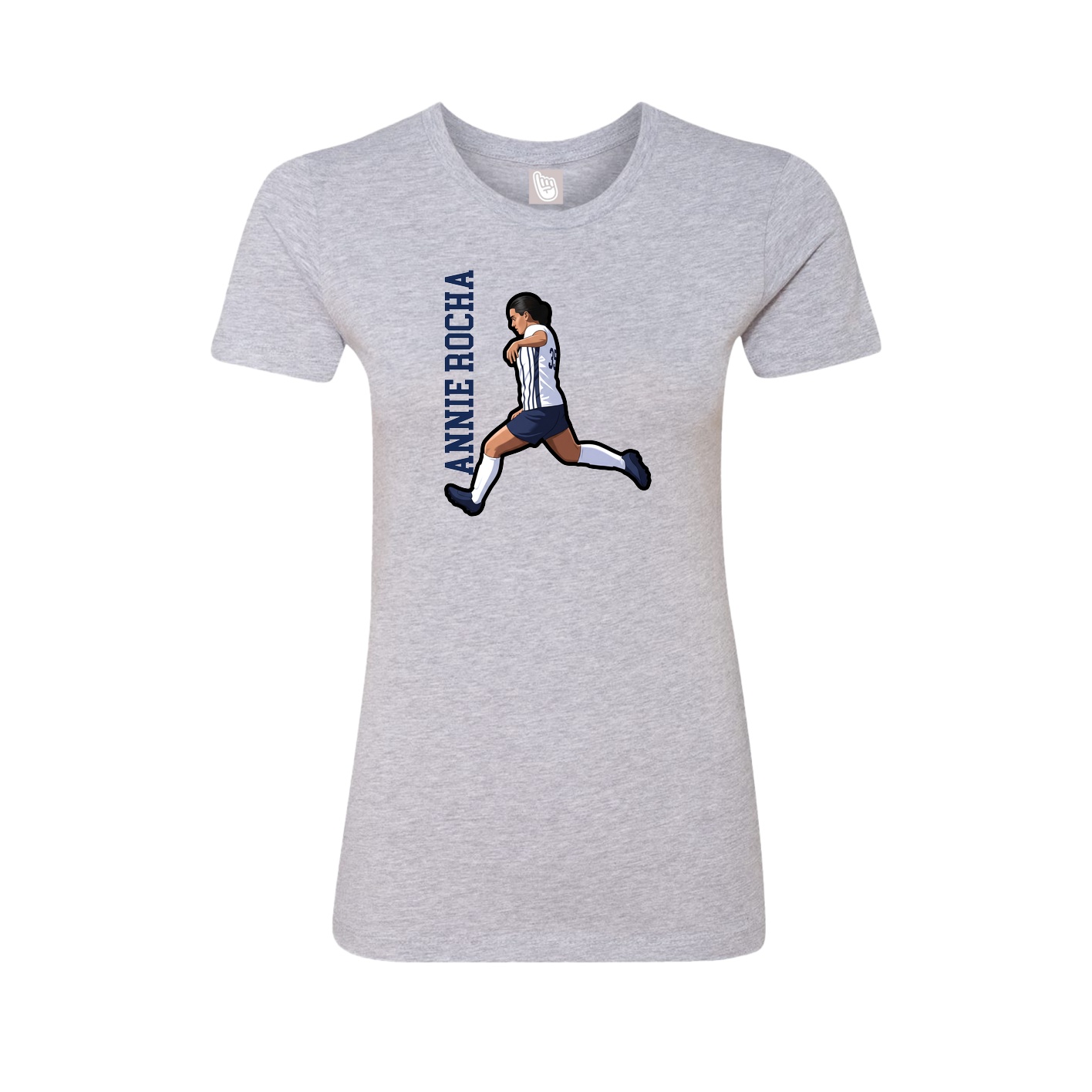 Fitted Women's Tee — Name Vertical in Grey