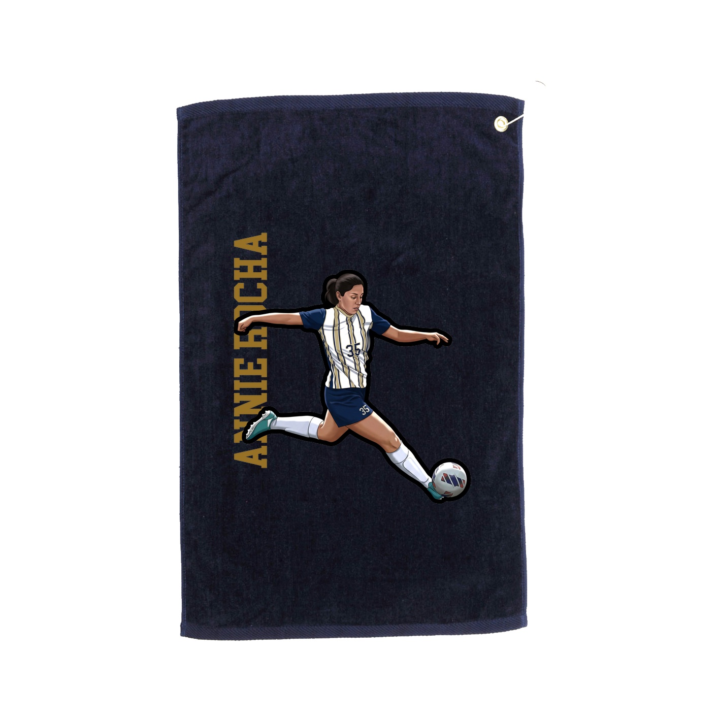Golf Towel — Name Vertical in Navy