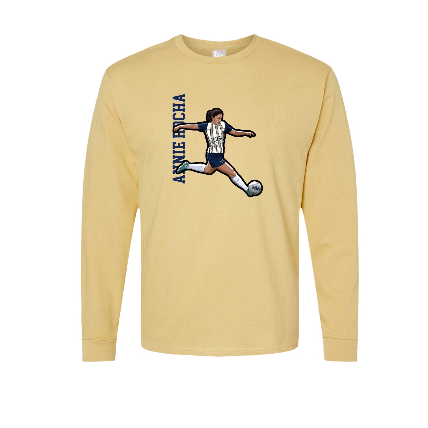Long Sleeve Tee — Name Vertical in Vegas Gold