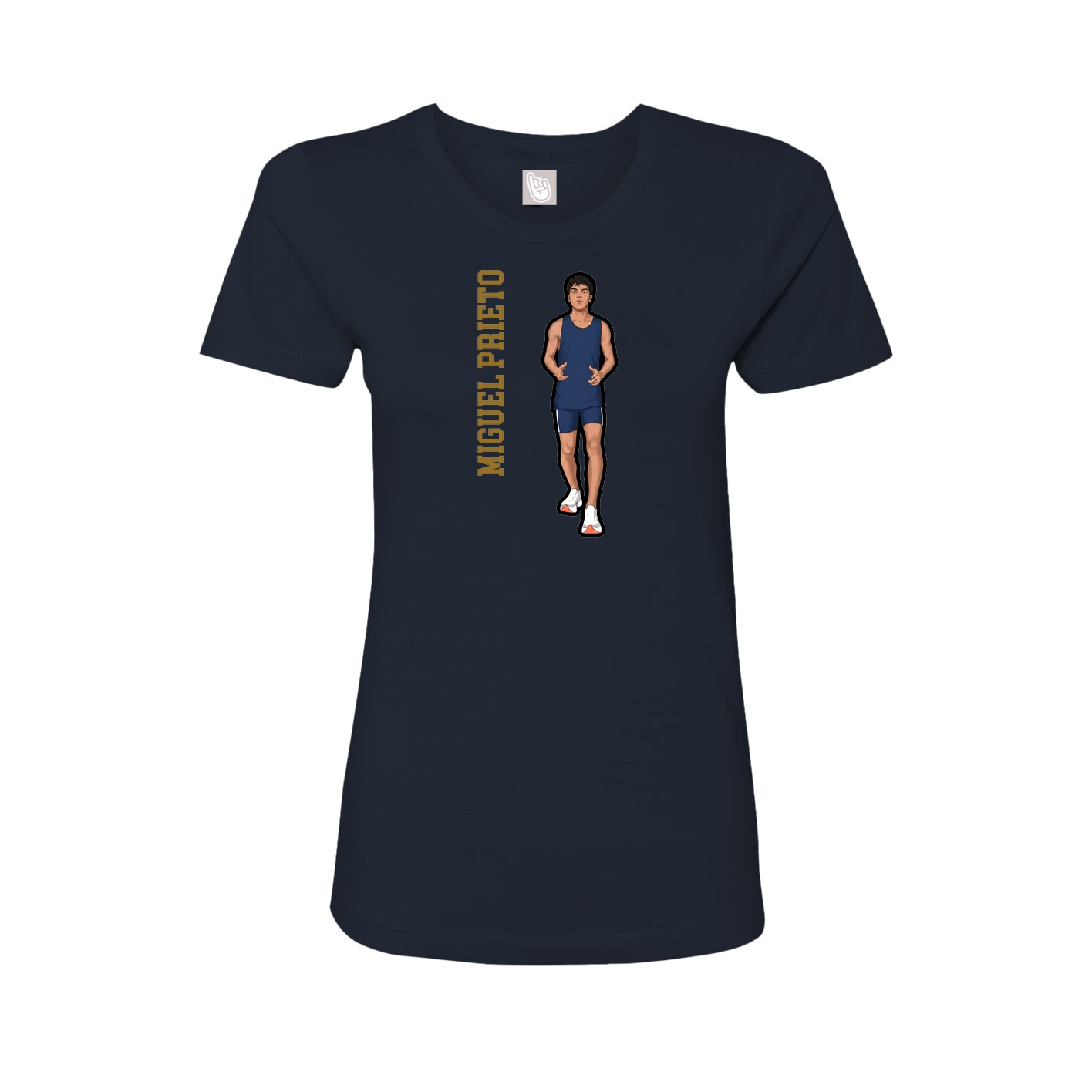 Fitted Women's Tee — Name Vertical in Navy