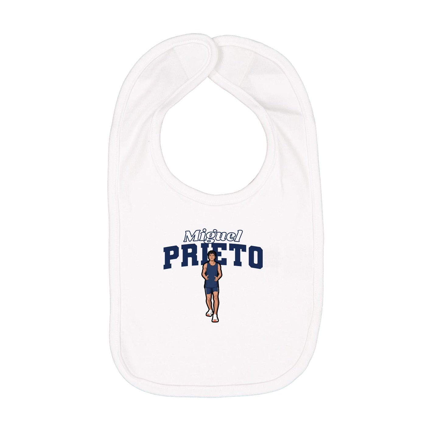 Infant Bib — Name Arch in White