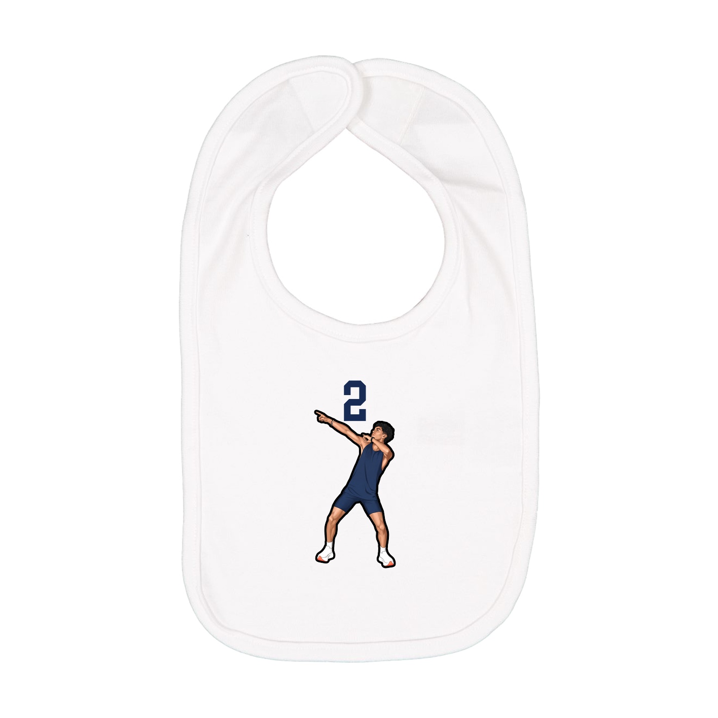 Infant Bib — Number Top in White