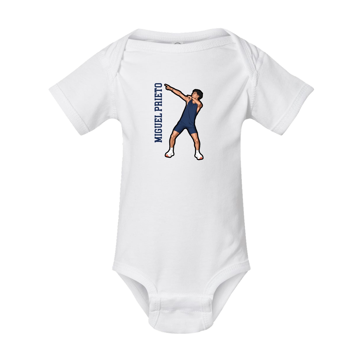 Baby Onesie — Name Vertical in White