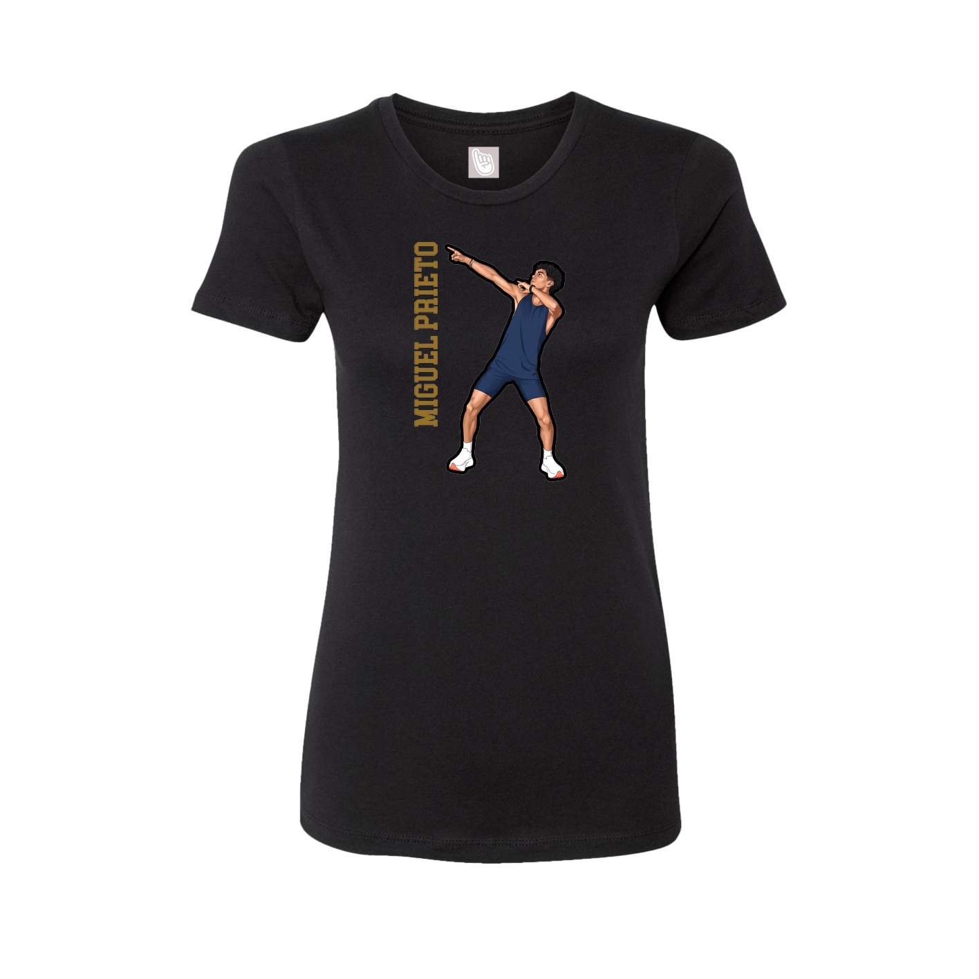 Fitted Women's Tee — Name Vertical in Black