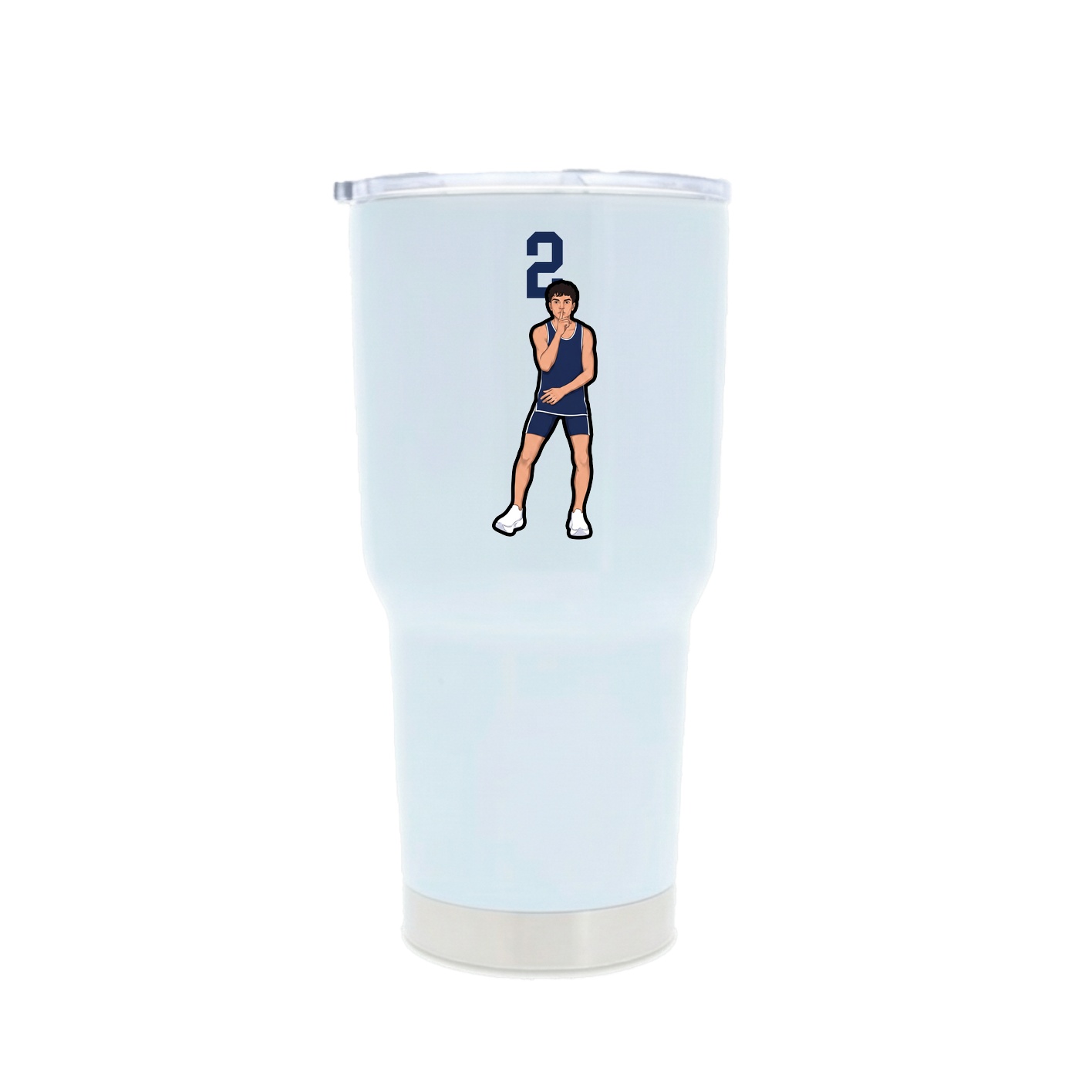 30oz Stainless Steel Tumbler — Number Top in White