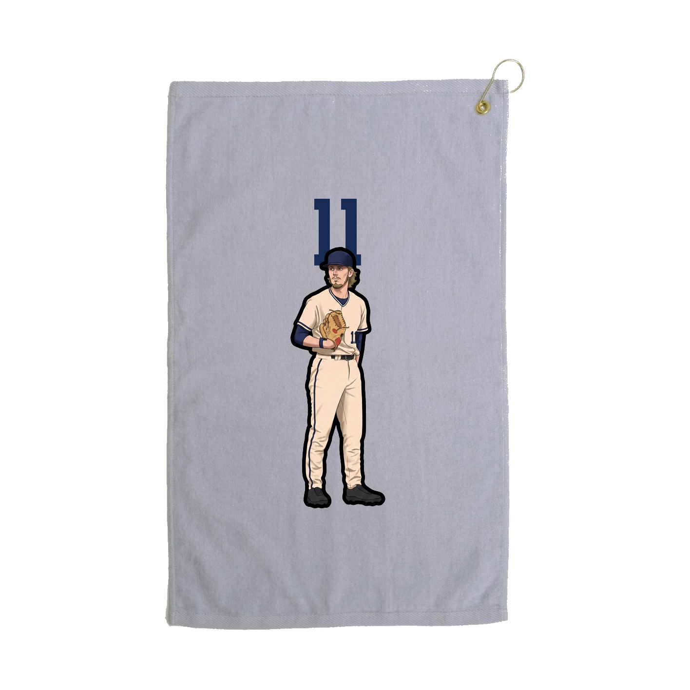 Golf Towel — Number Top in Grey