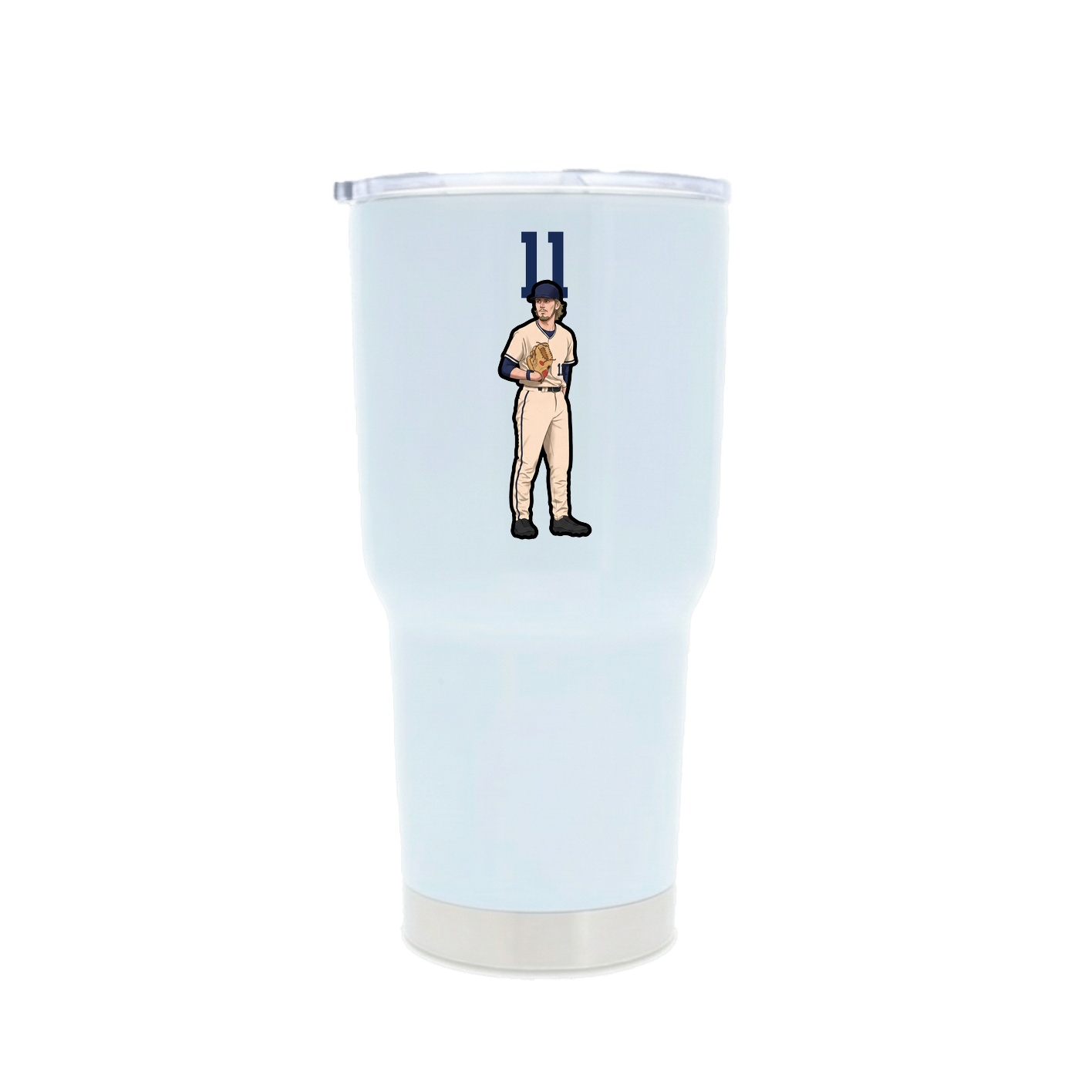 30oz Stainless Steel Tumbler — Number Top in White