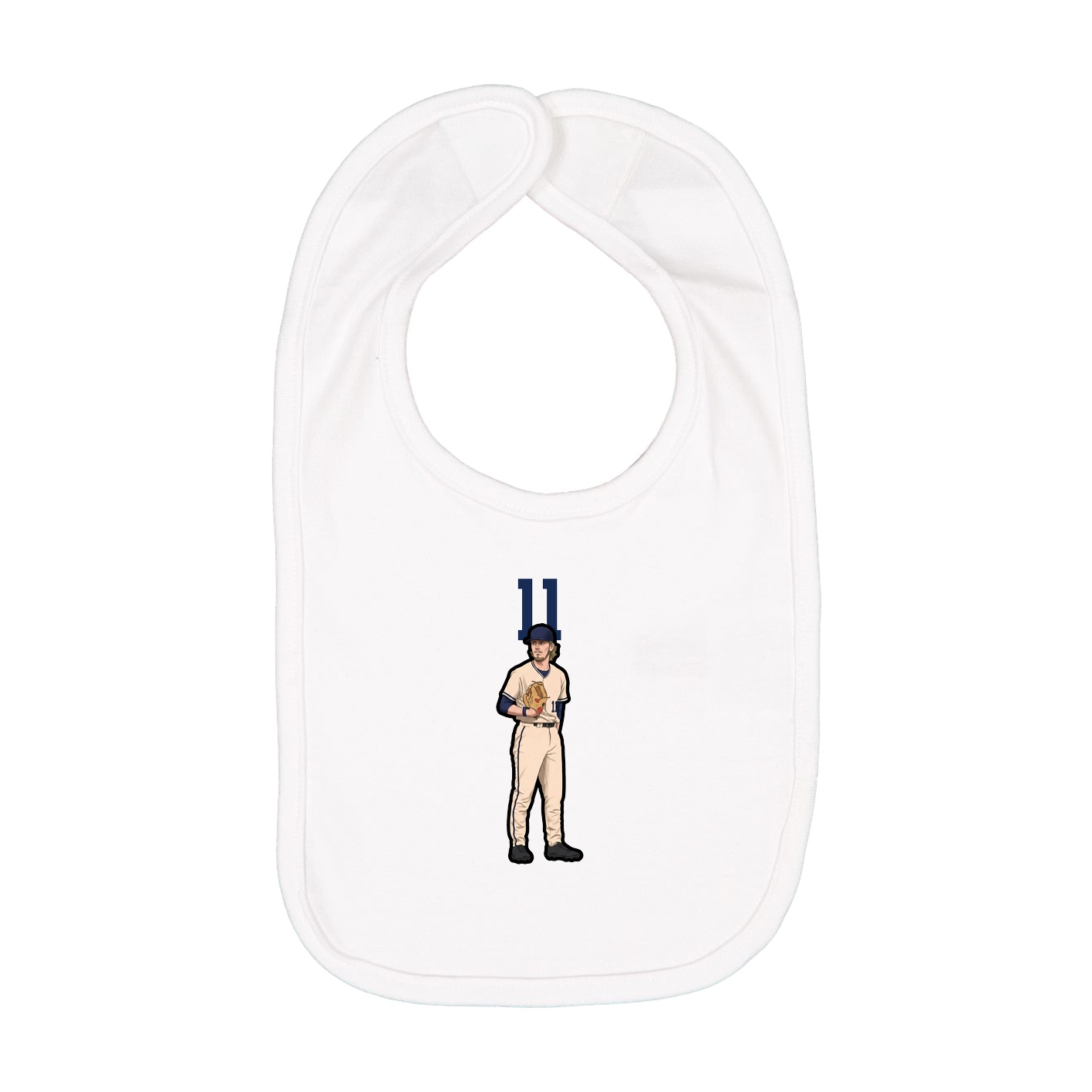 Infant Bib — Number Top in White