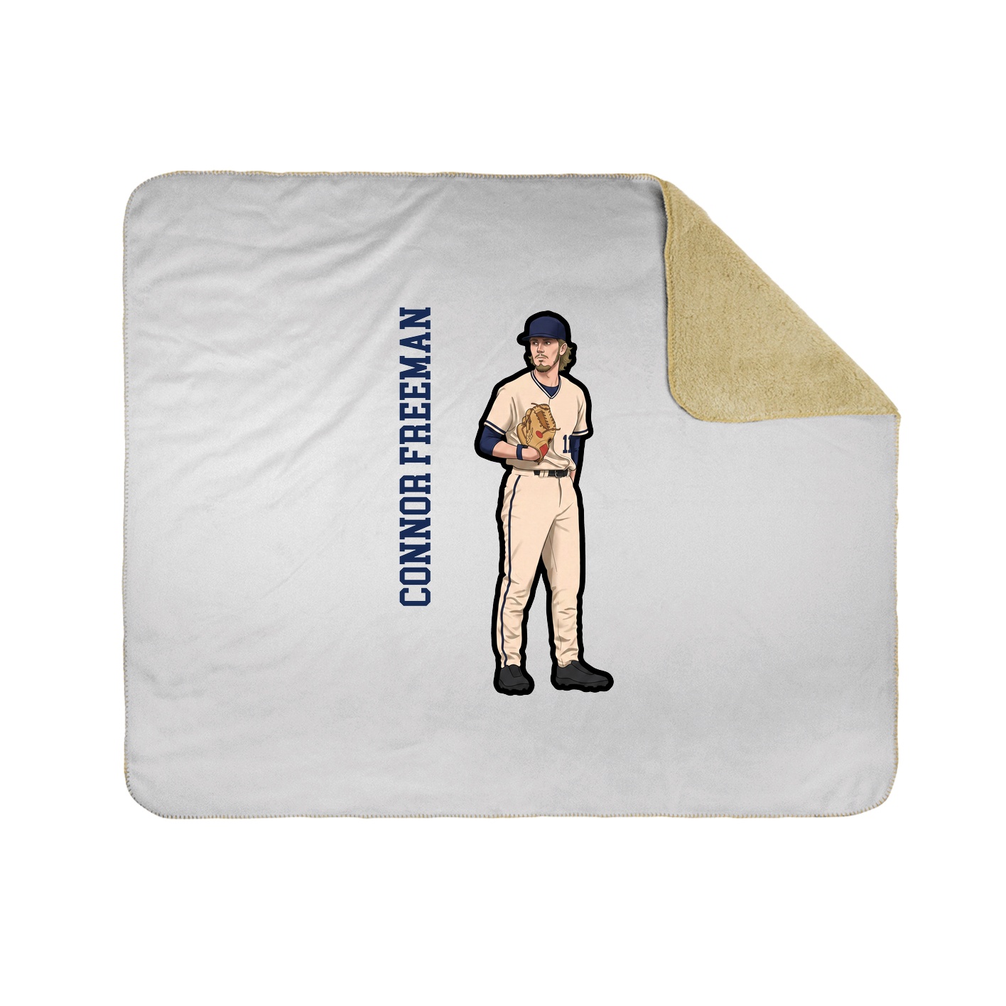 Throw Blanket — Name Vertical in White