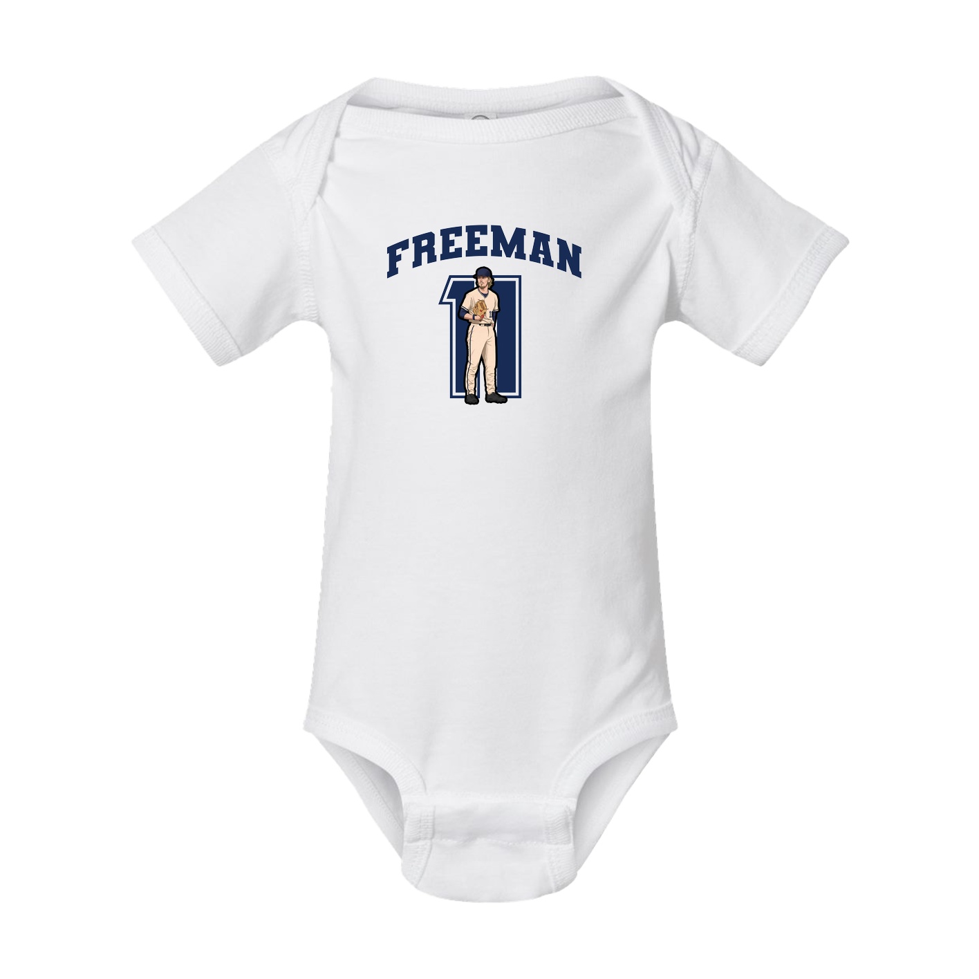 Baby Onesie — Number in White