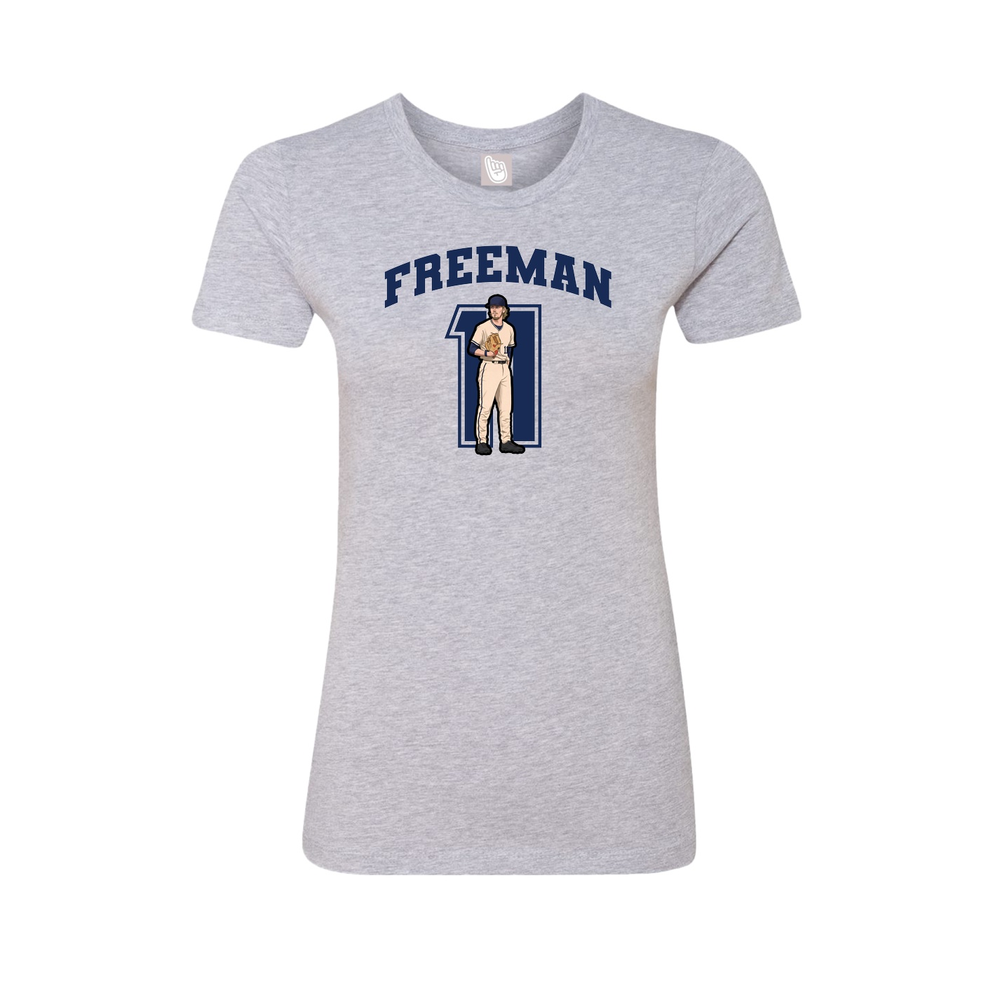 Fitted Women's Tee — Number in Grey
