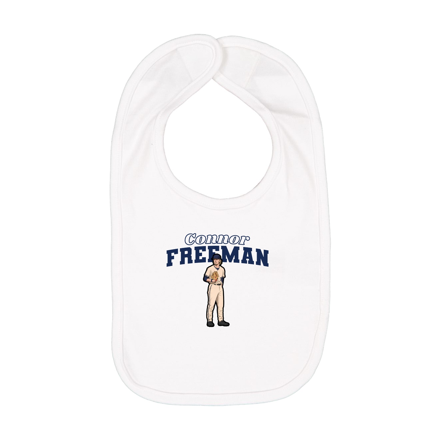 Infant Bib — Name Arch in White