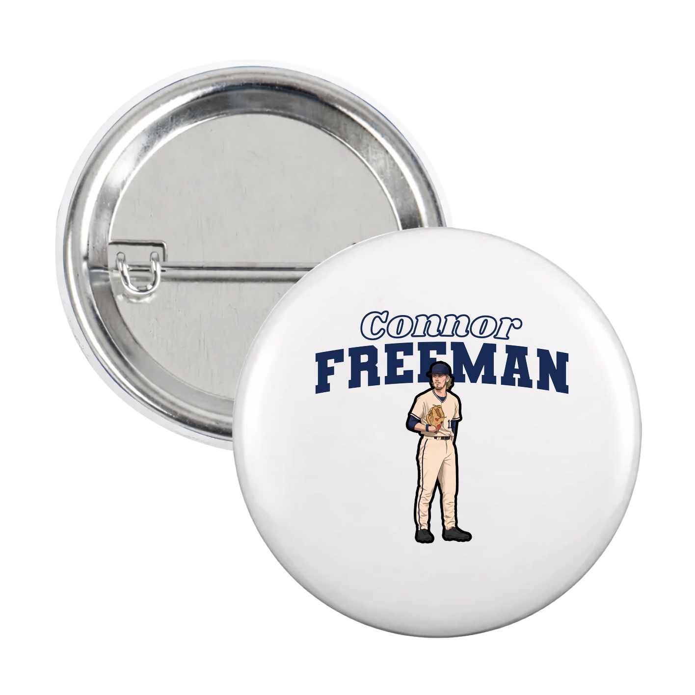 Game Day Button — Name Arch in White