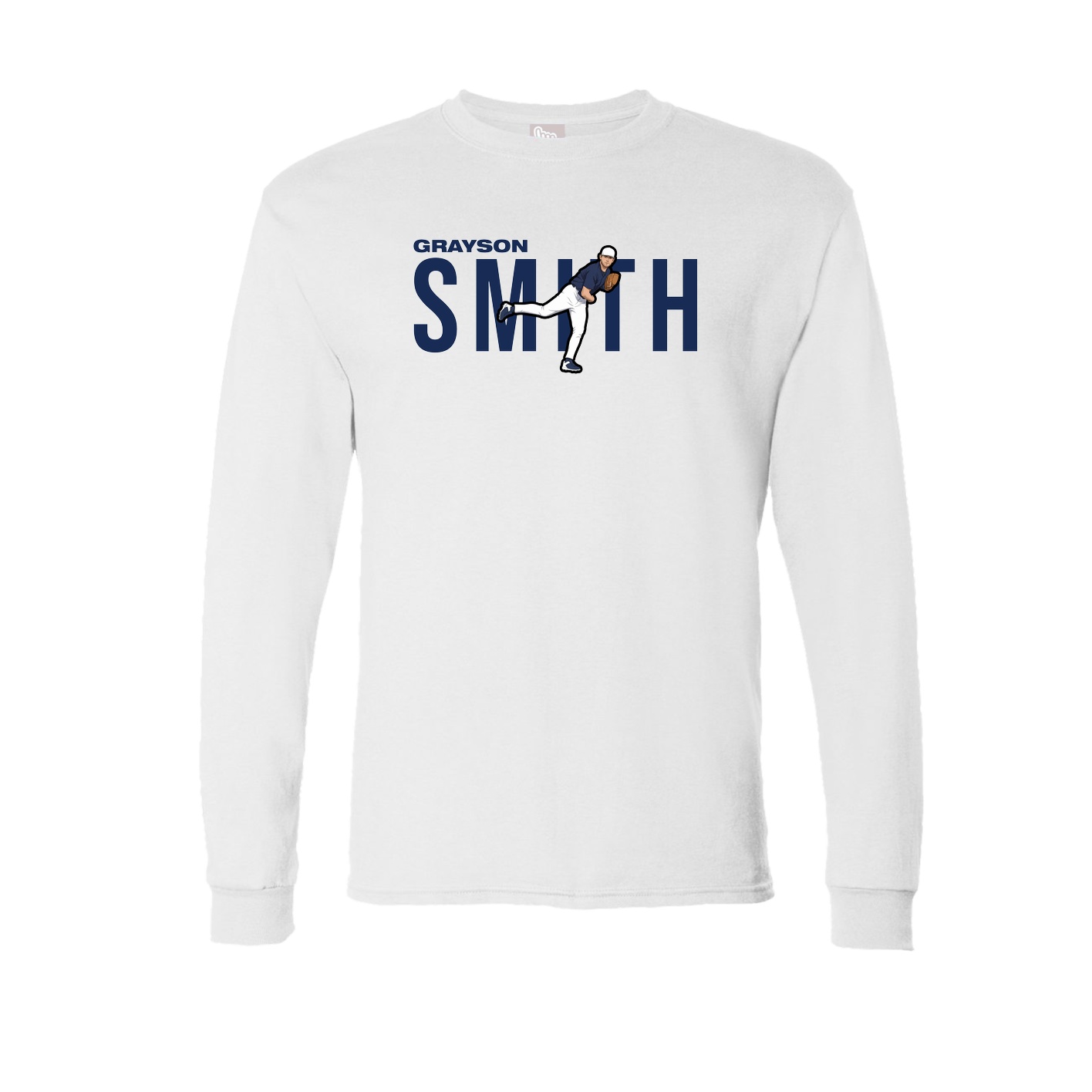 Long Sleeve Tee — Player Name in White