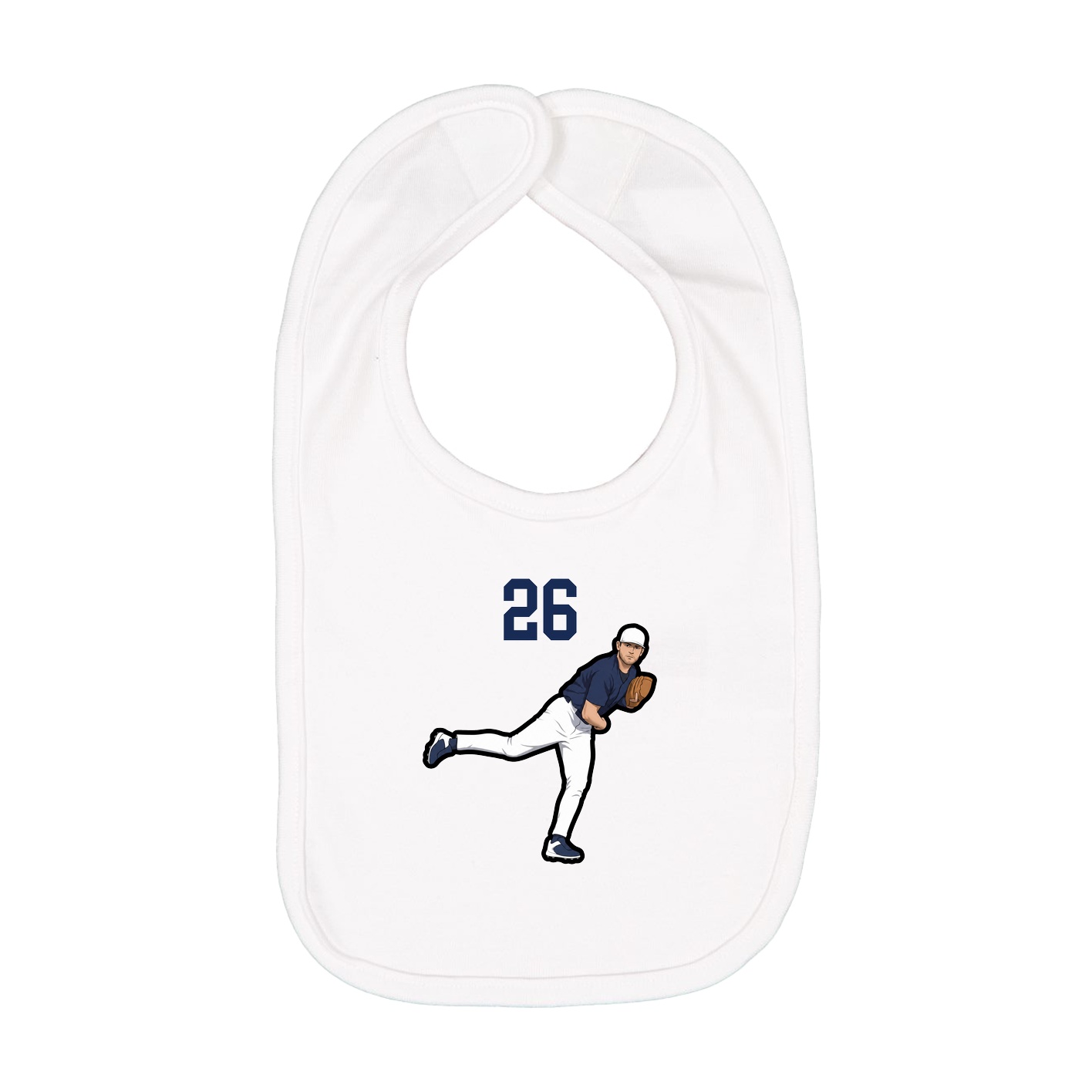 Infant Bib — Number Top in White