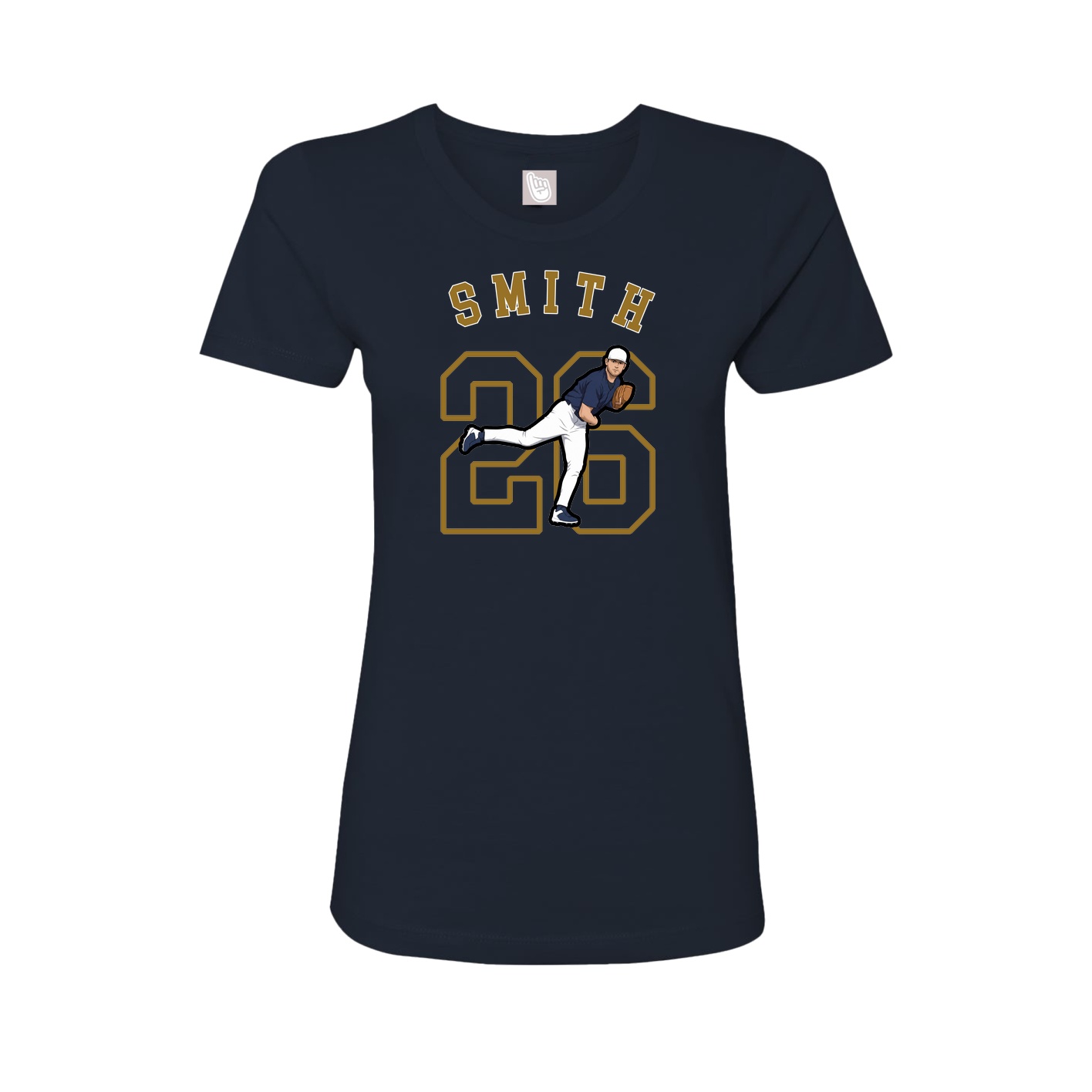 Fitted Women's Tee — Shirsey Arch in Navy