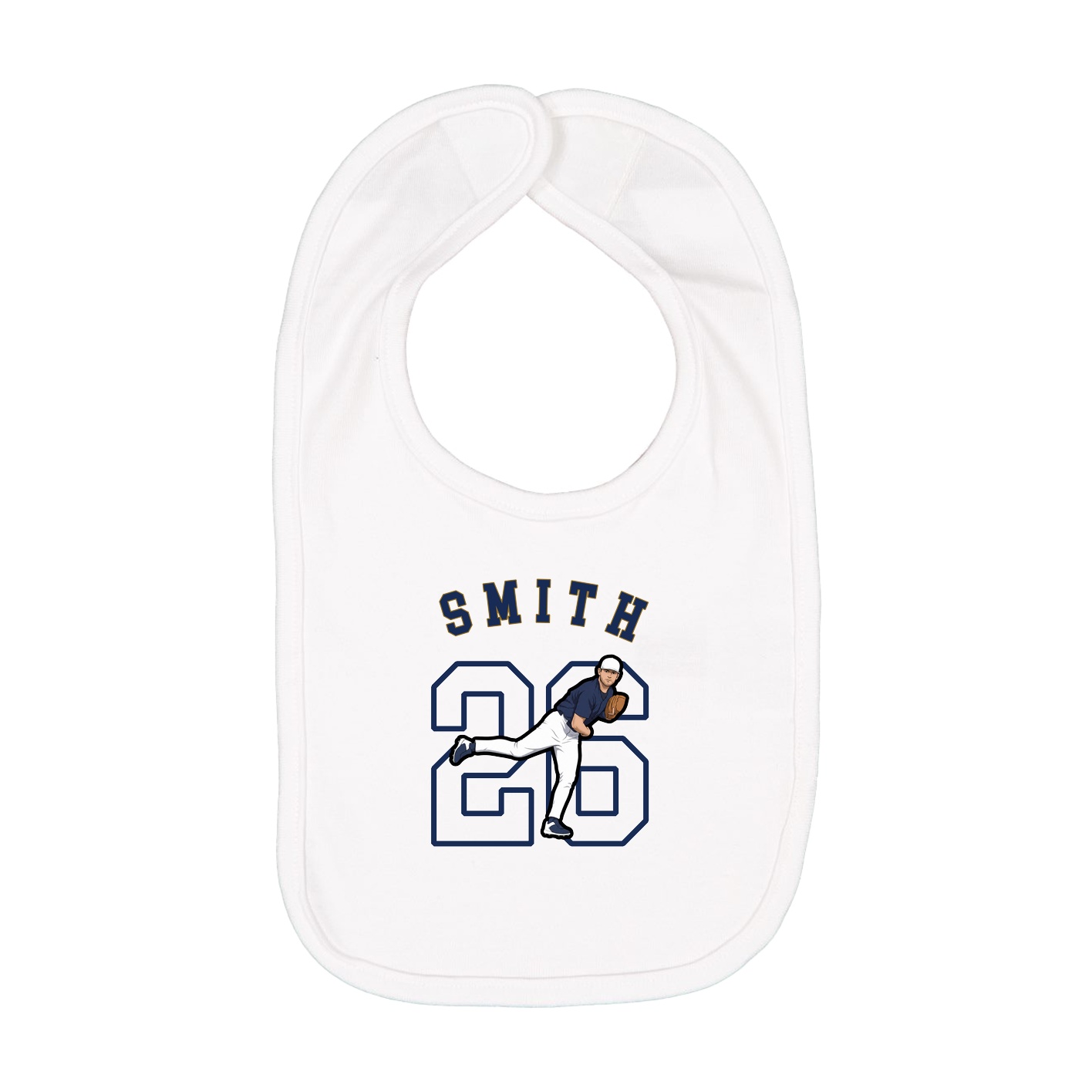Infant Bib — Shirsey Arch in White
