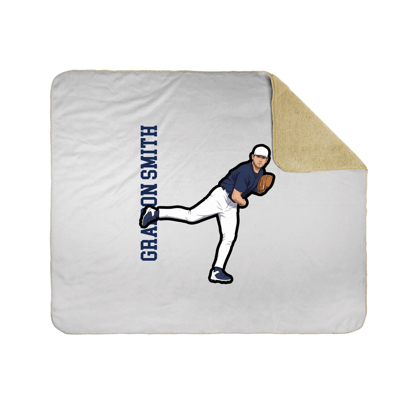 Throw Blanket — Name Vertical in White