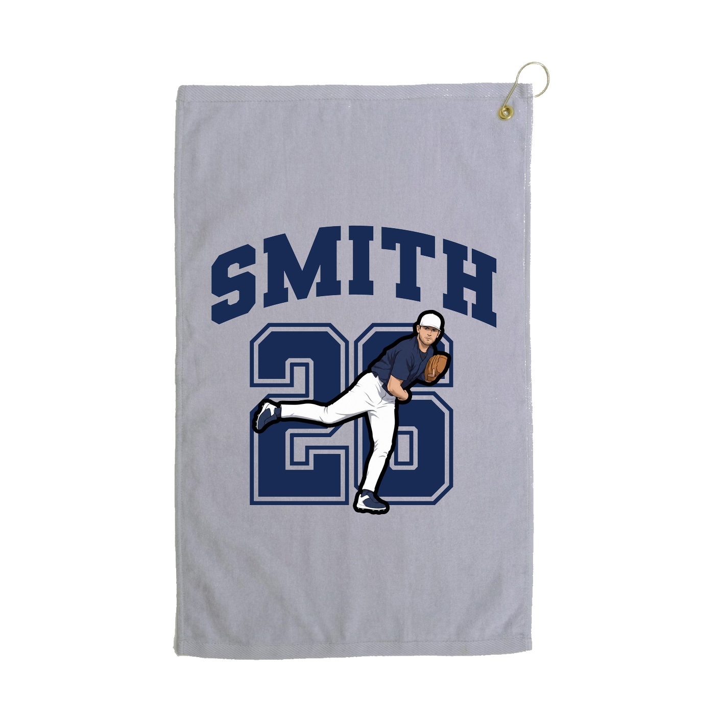 Golf Towel — Number in Grey