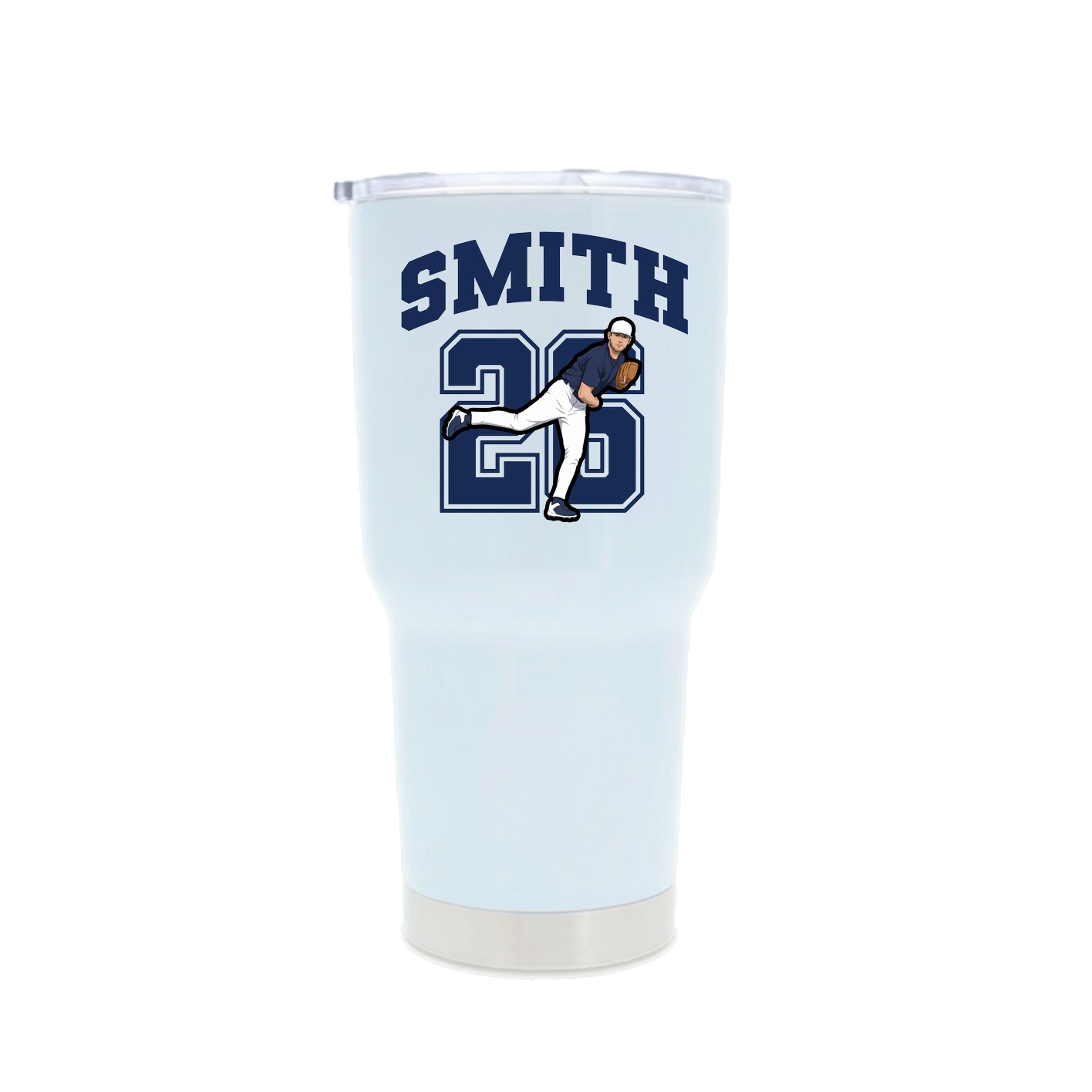 30oz Stainless Steel Tumbler — Number in White