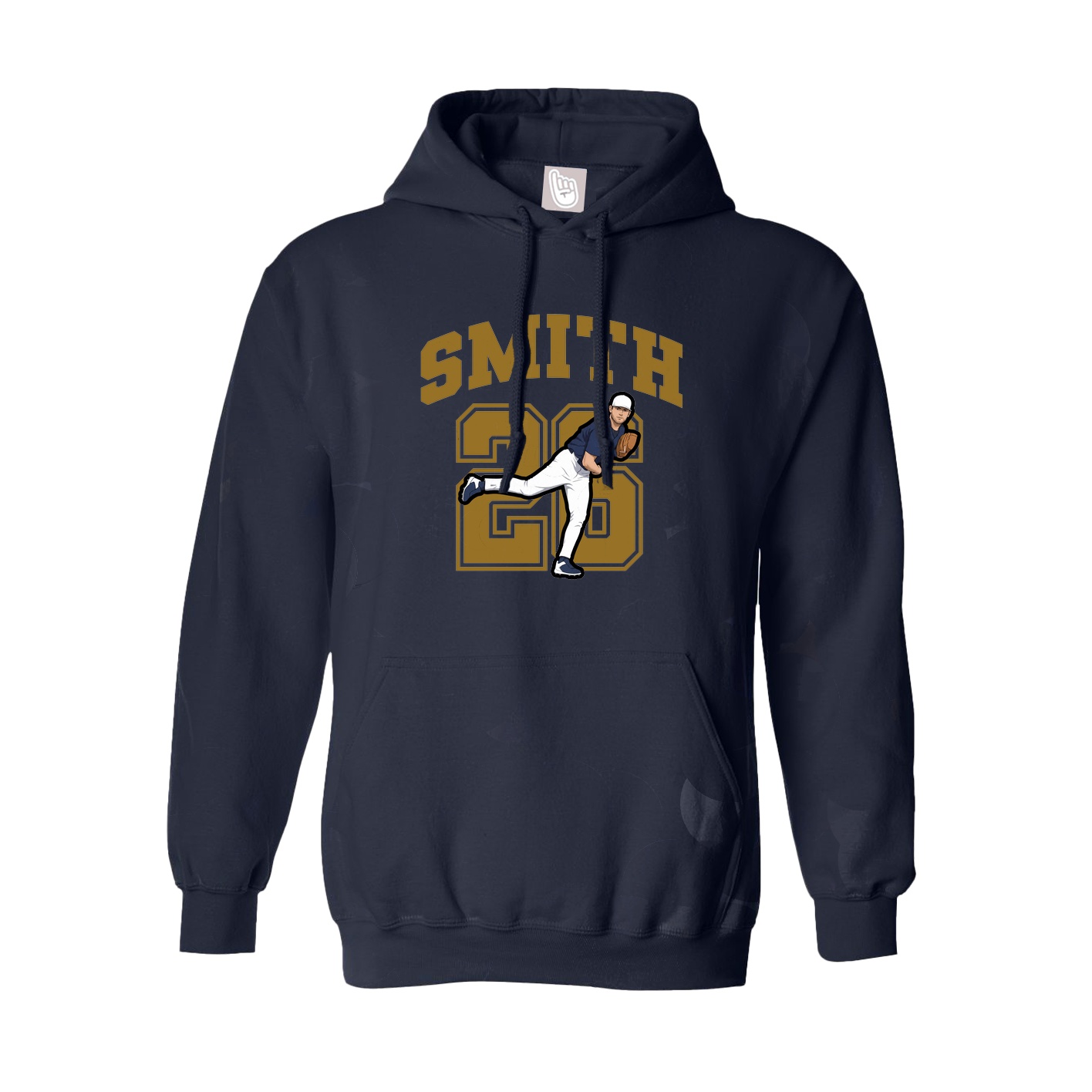 Hoodie — Number in Navy