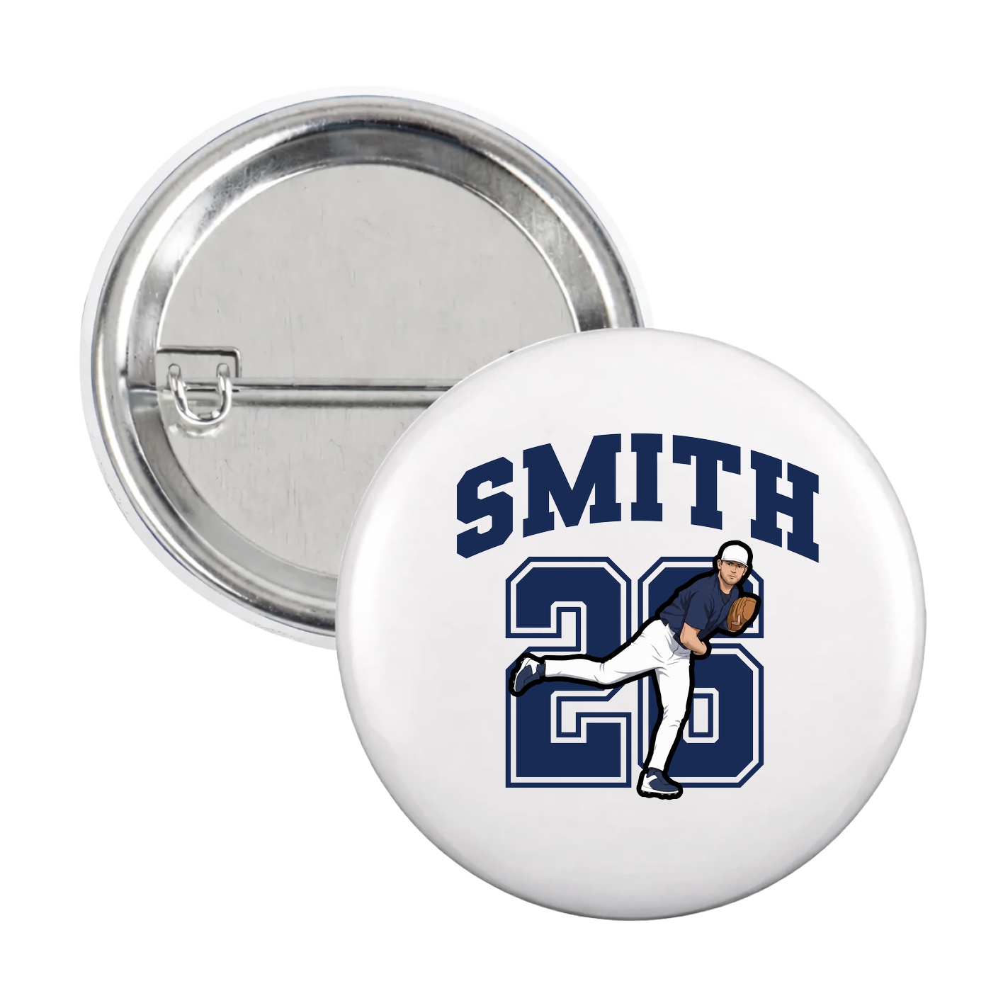 Game Day Button — Number in White