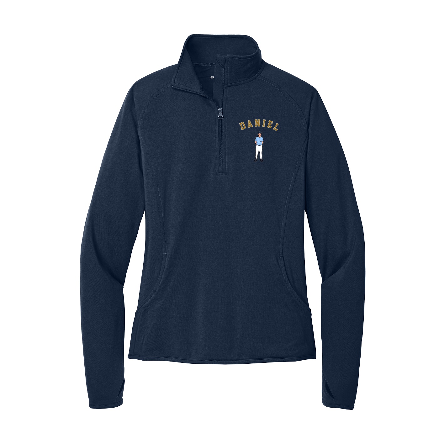 Women's Q-Zip Pullover — Shirsey Arch in Navy