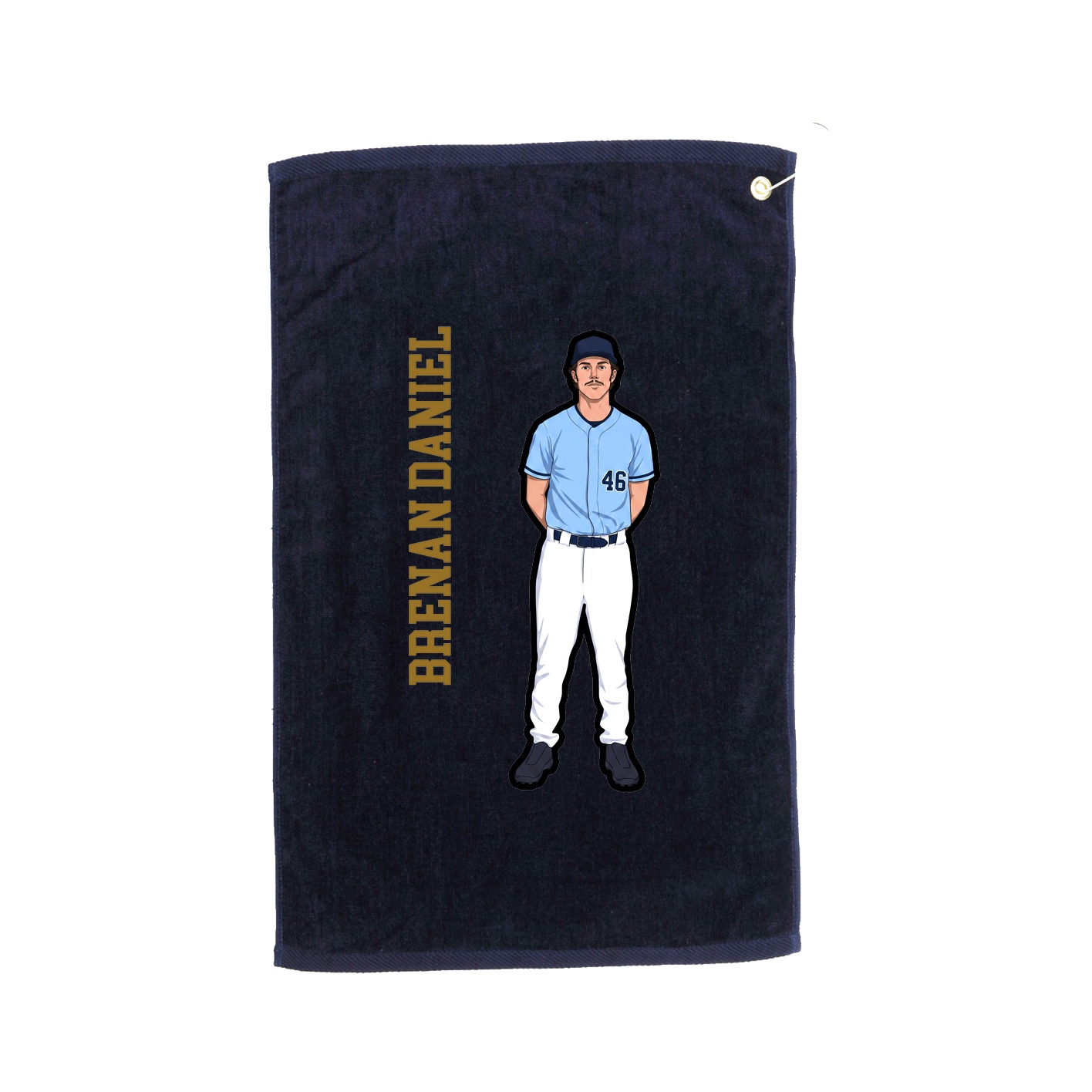 Golf Towel — Name Vertical in Navy