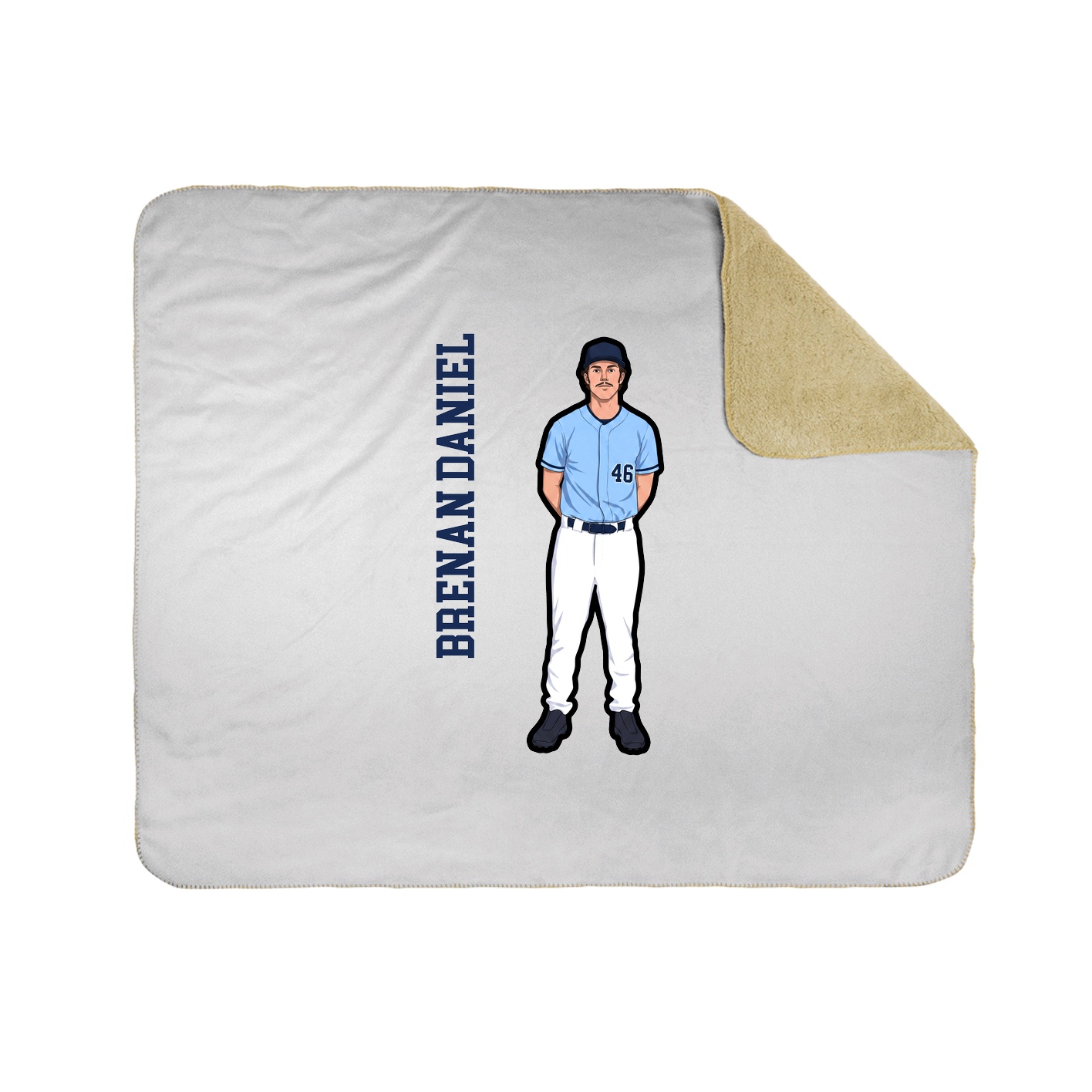 Throw Blanket — Name Vertical in White
