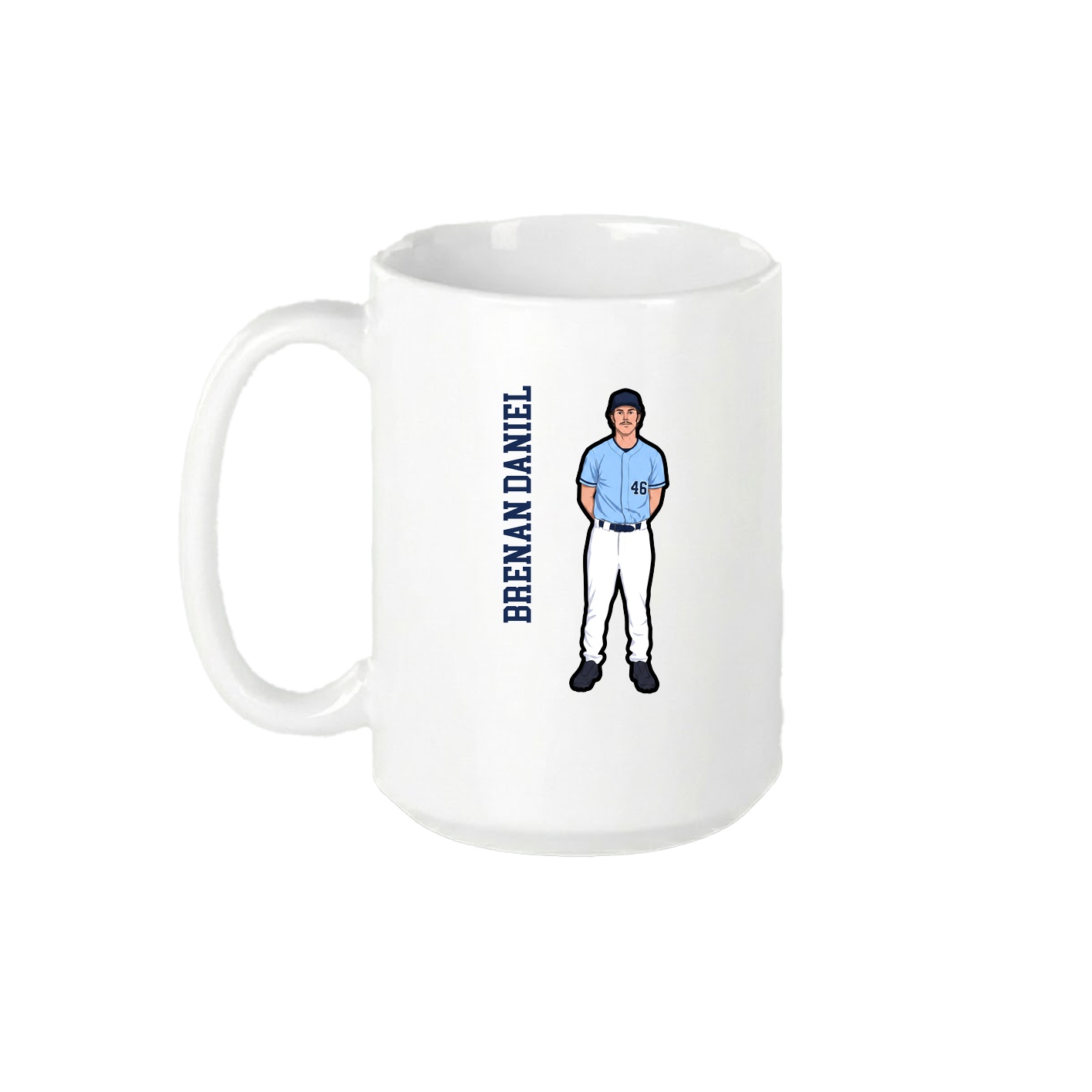 15oz Coffee Mug — Name Vertical in White