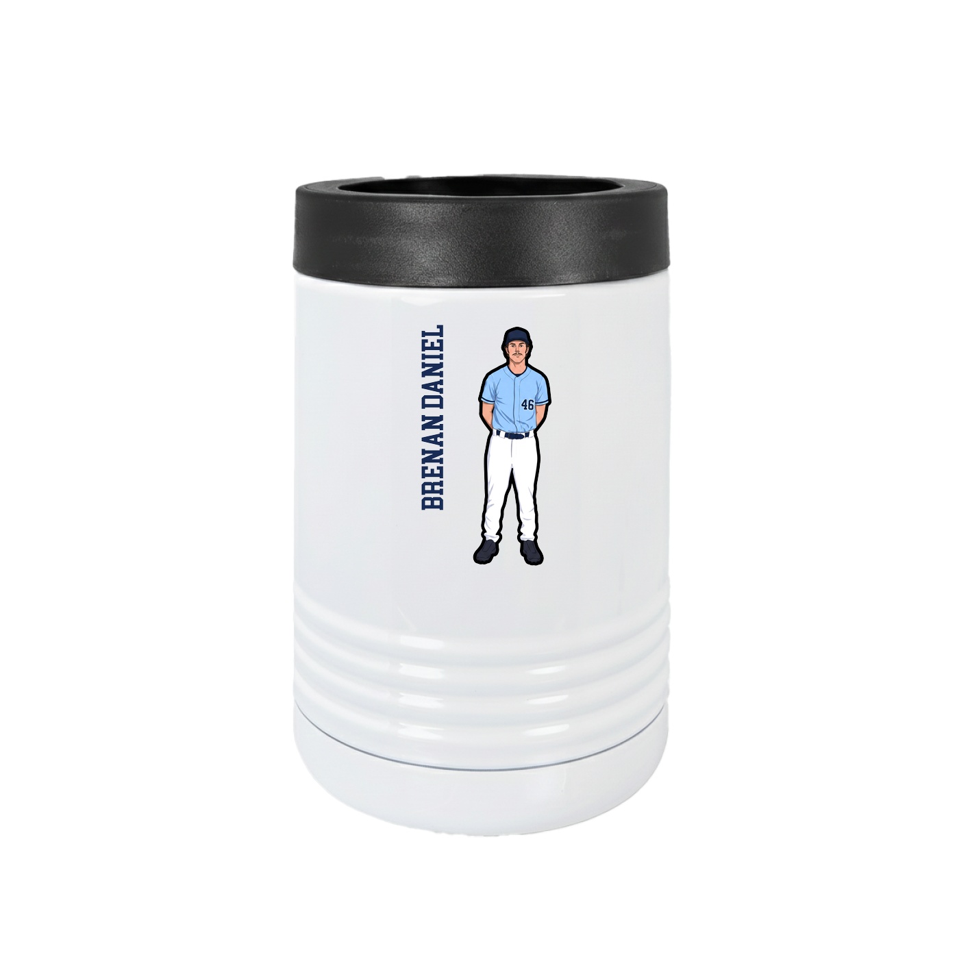 Beverage Holder — Name Vertical in White