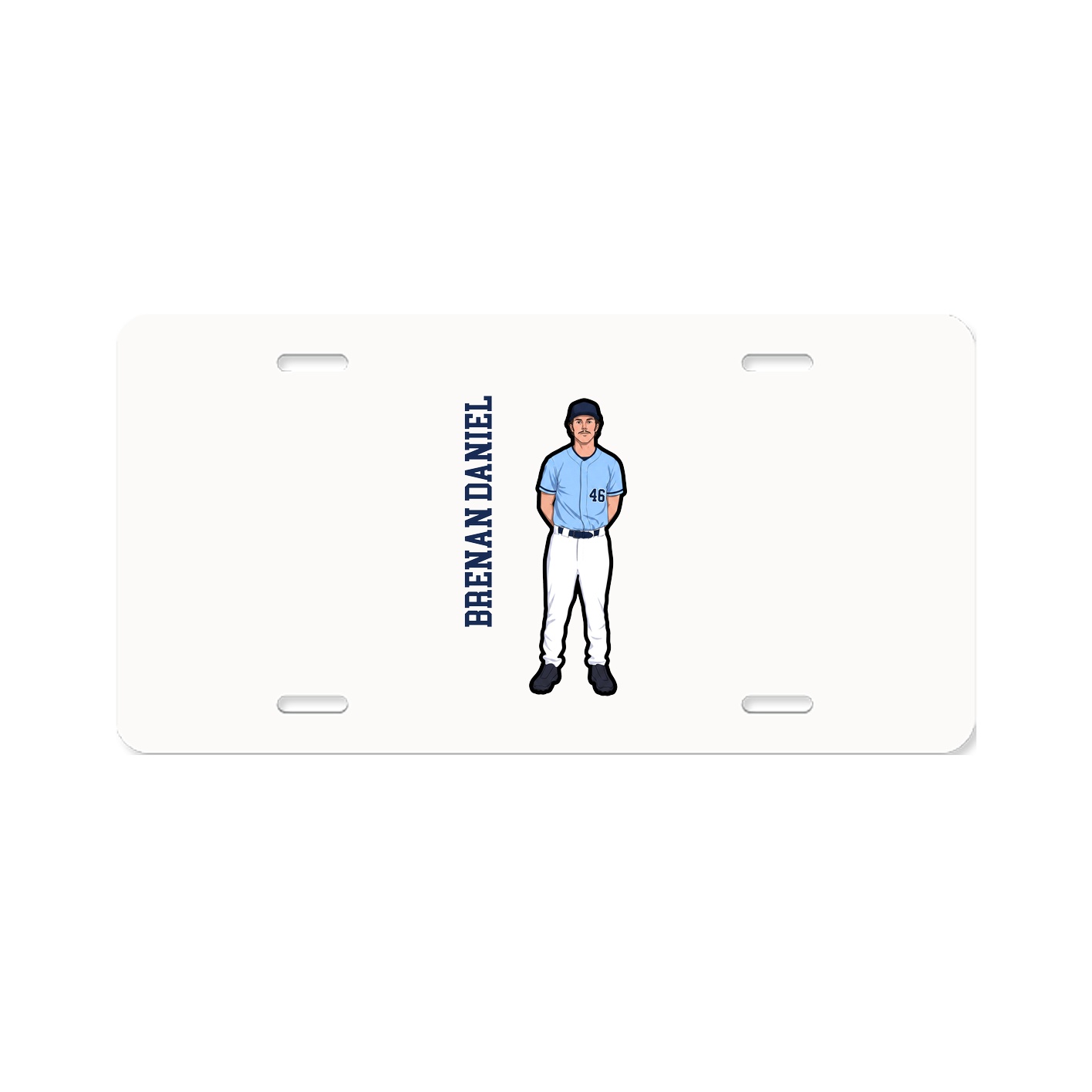 License Plate — Name Vertical in Classic