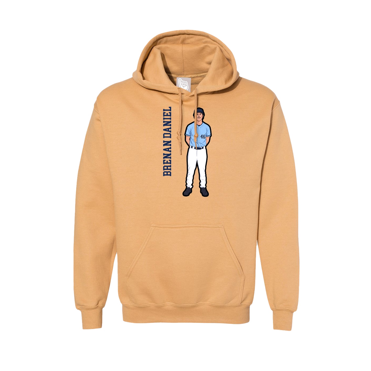 Hoodie — Name Vertical in Vegas Gold