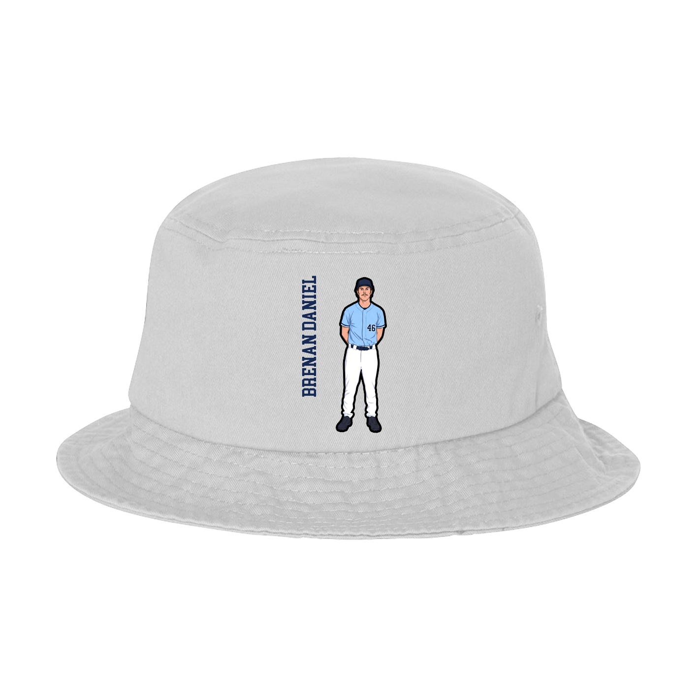 Bucket Cap — Name Vertical in White