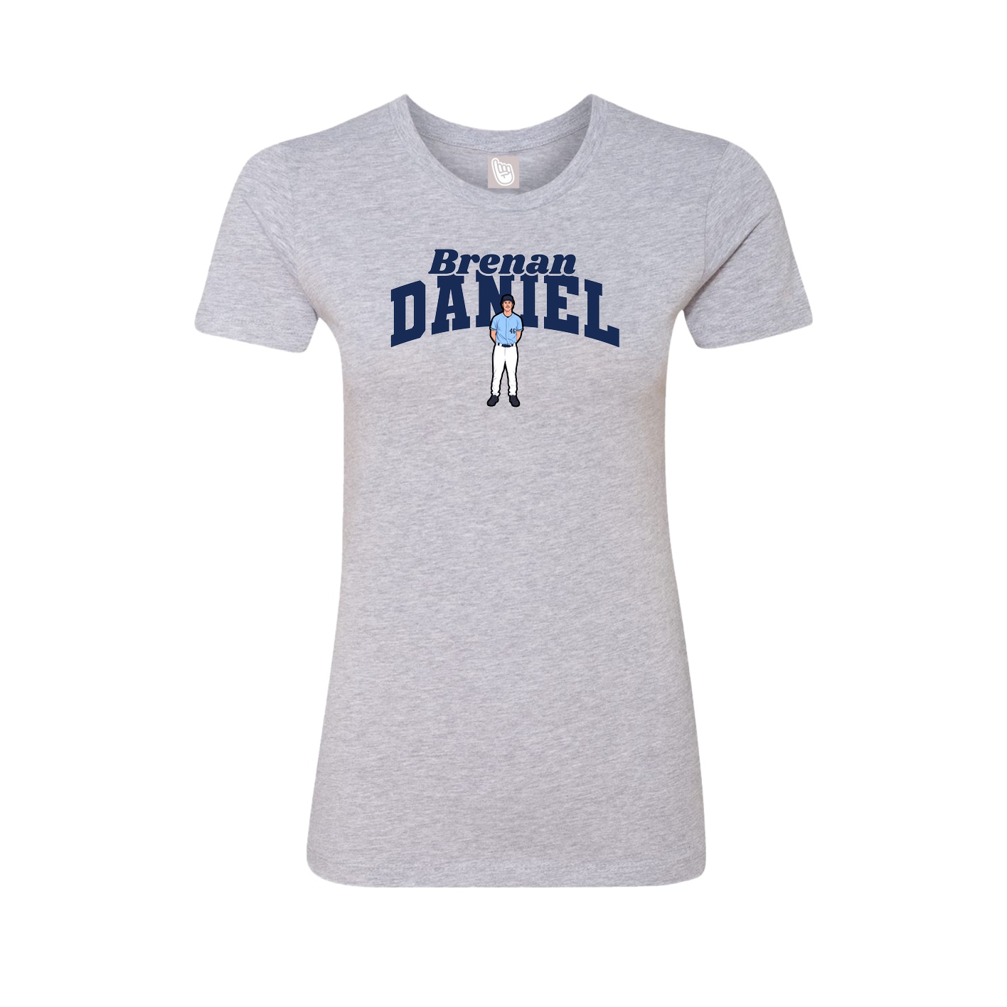 Fitted Women's Tee — Signature Arch in Grey