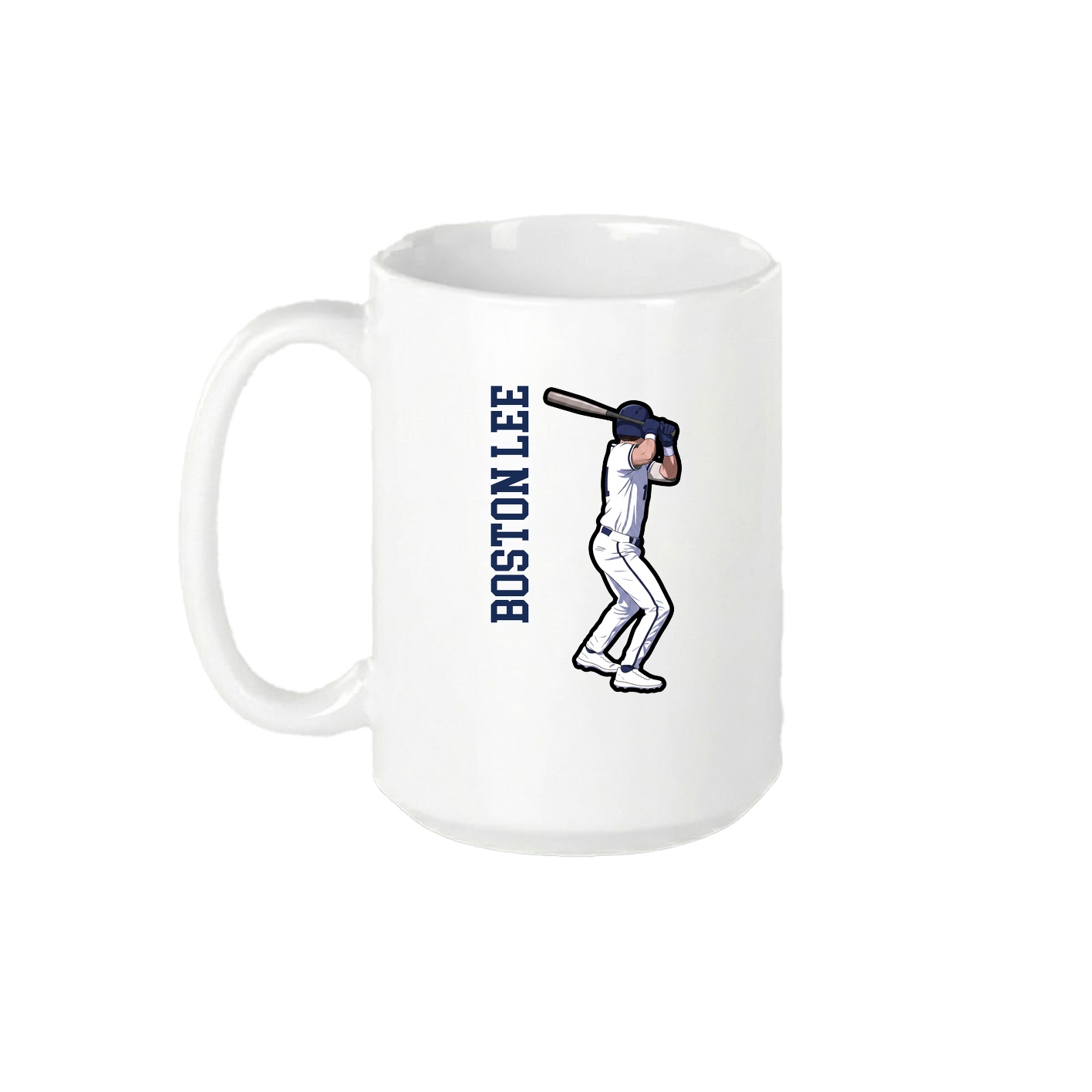 15oz Coffee Mug — Name Vertical in White