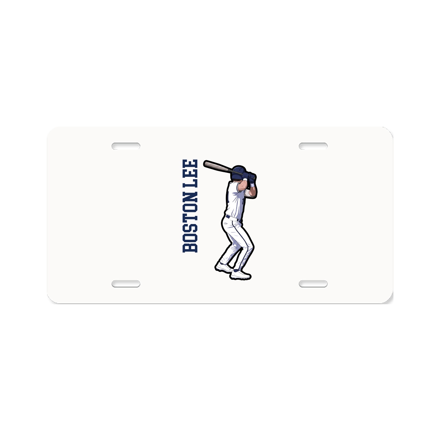 License Plate — Name Vertical in Classic