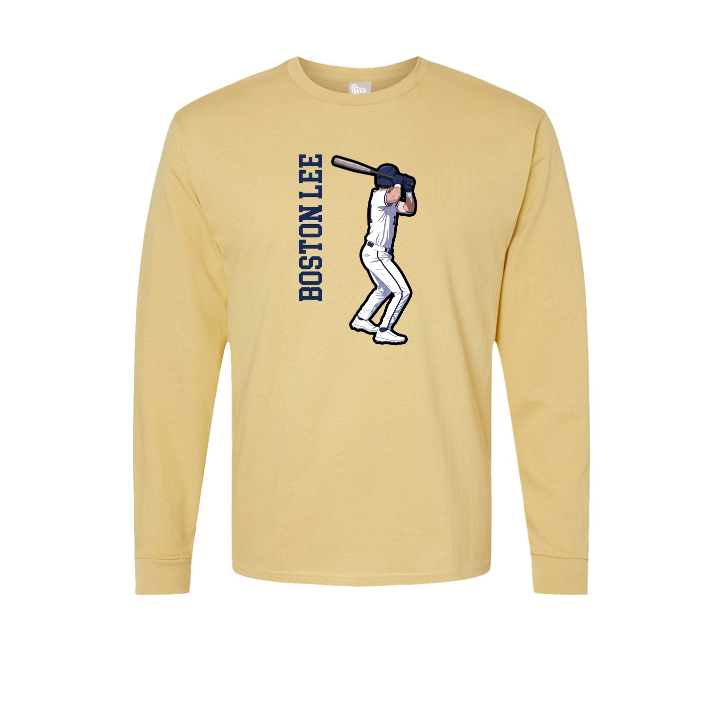 Long Sleeve Tee — Name Vertical in Vegas Gold