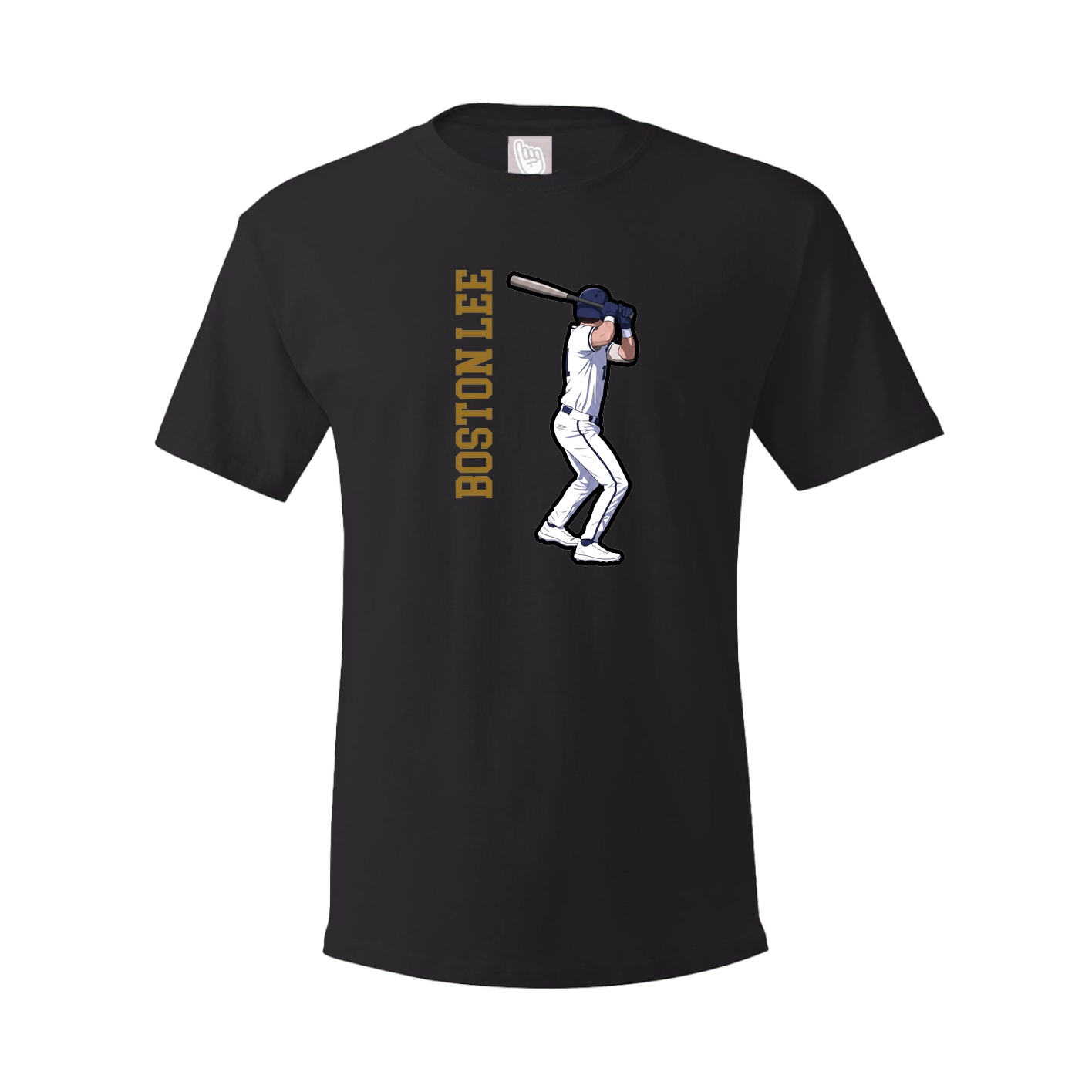 Youth Tee — Name Vertical in Black