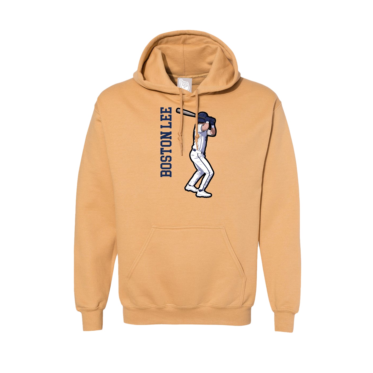 Hoodie — Name Vertical in Vegas Gold