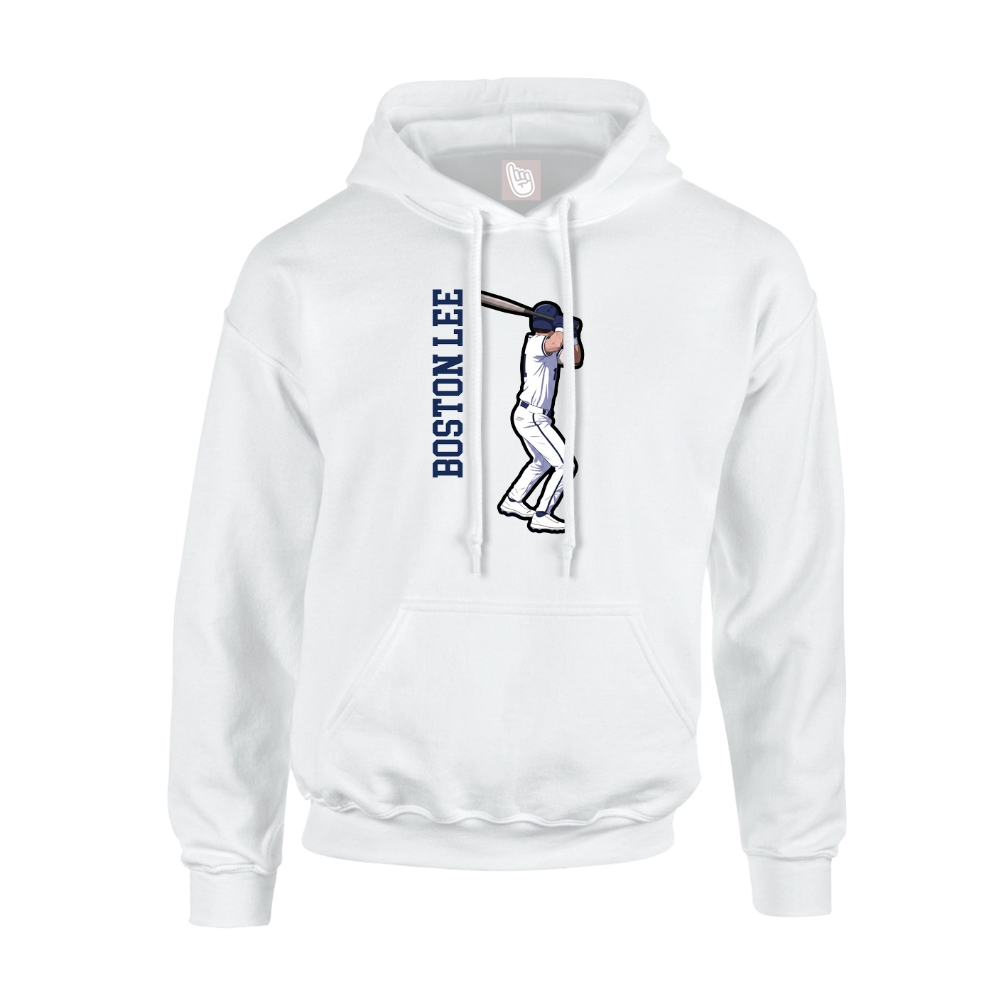 Youth Hoodie — Name Vertical in White