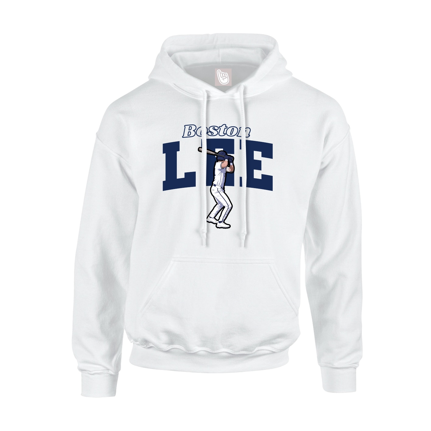 Youth Hoodie — Name Arch in White