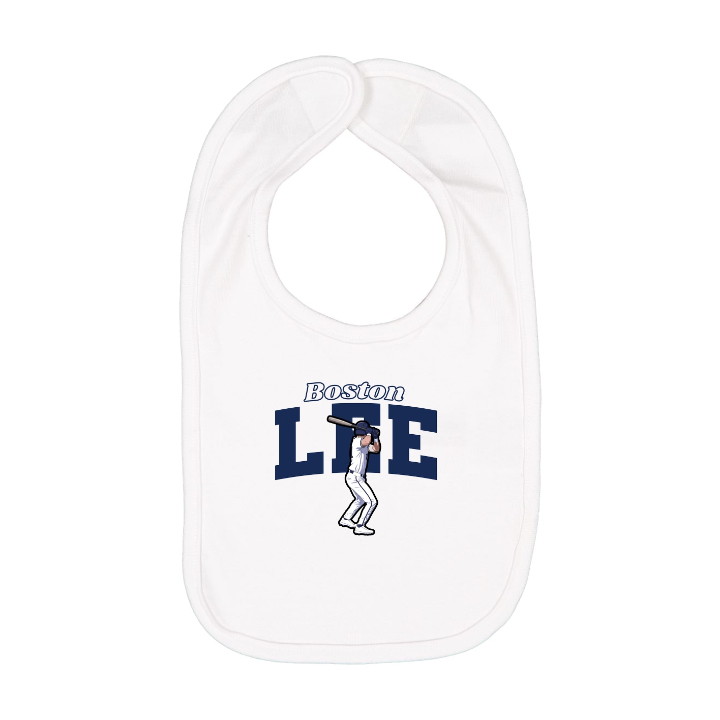 Infant Bib — Name Arch in White