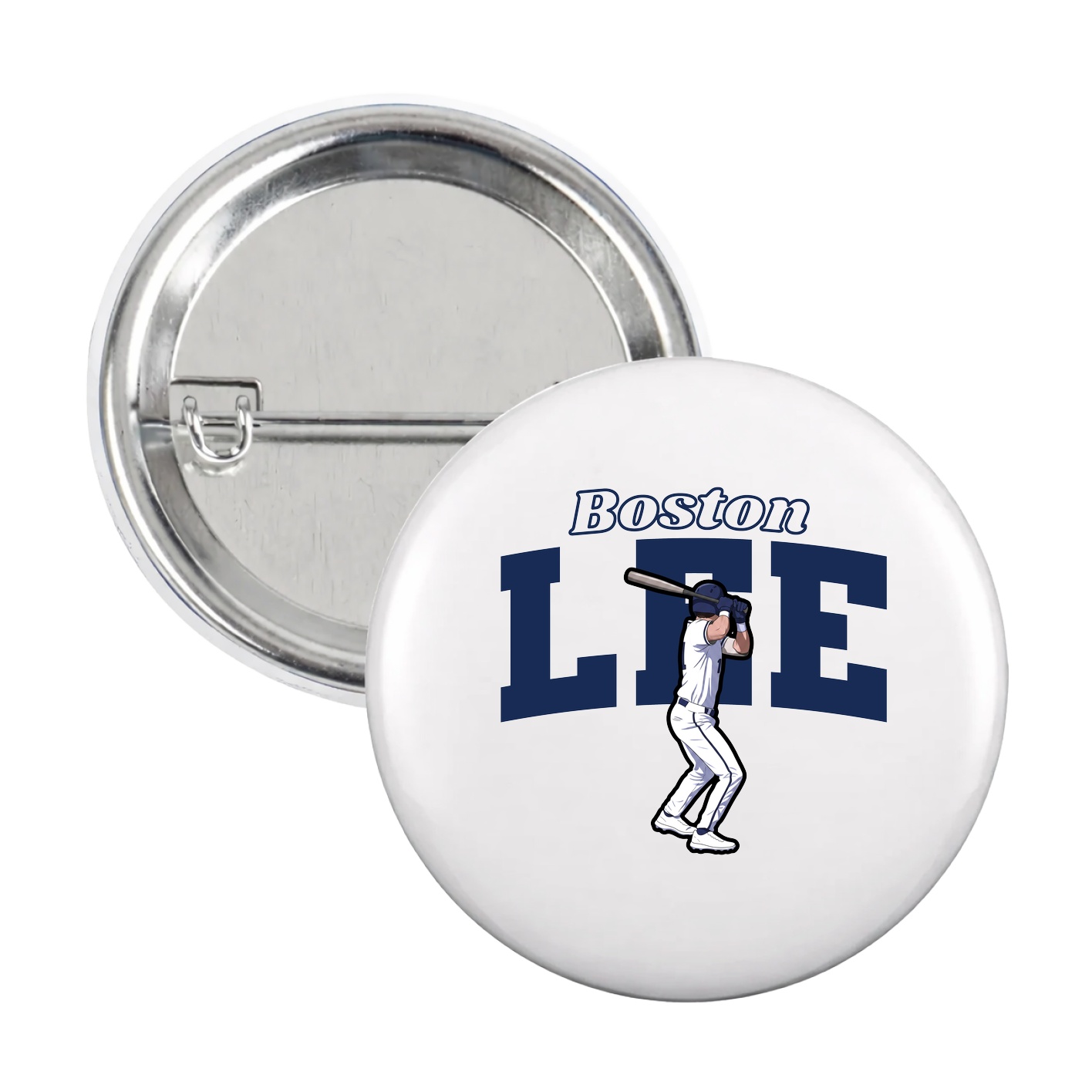 Game Day Button — Name Arch in White