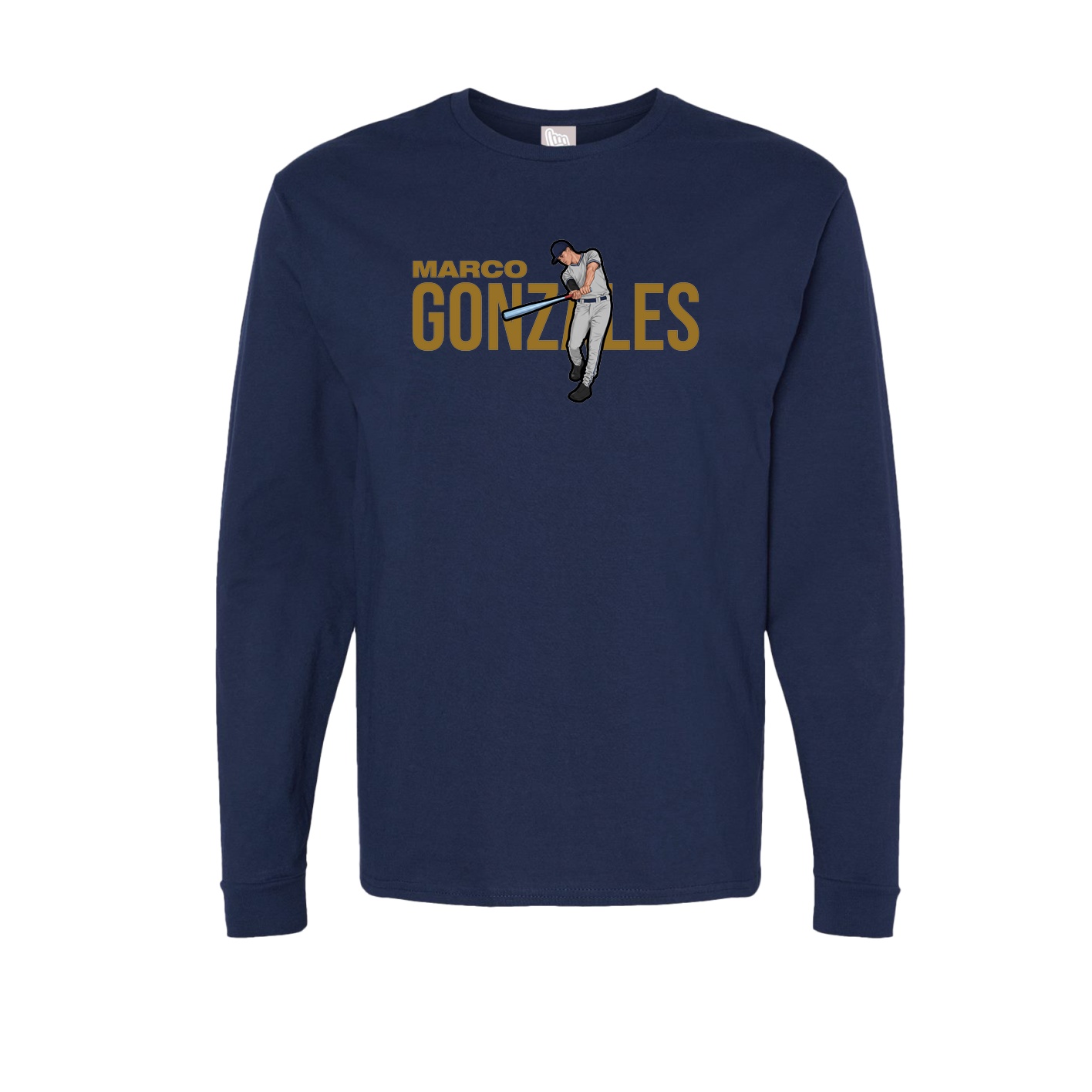 Long Sleeve Tee — Player Name in Navy