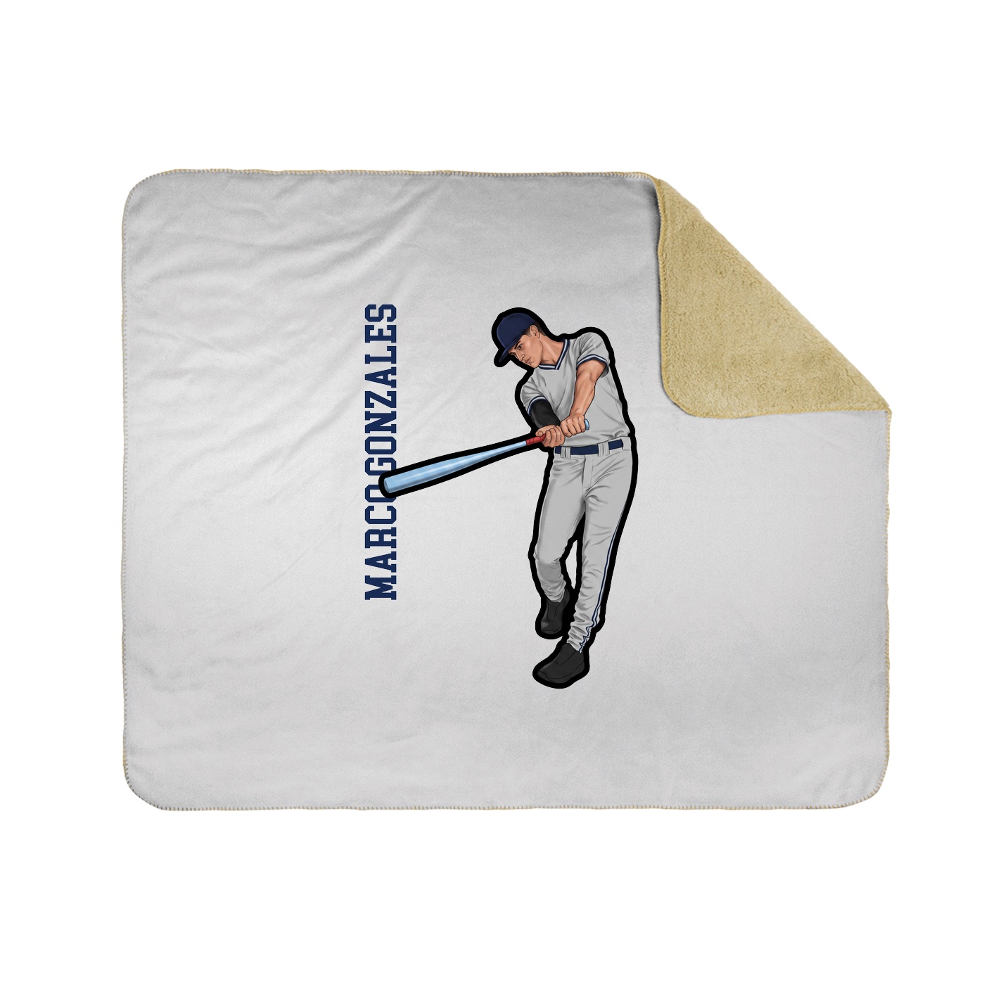 Throw Blanket — Name Vertical in White