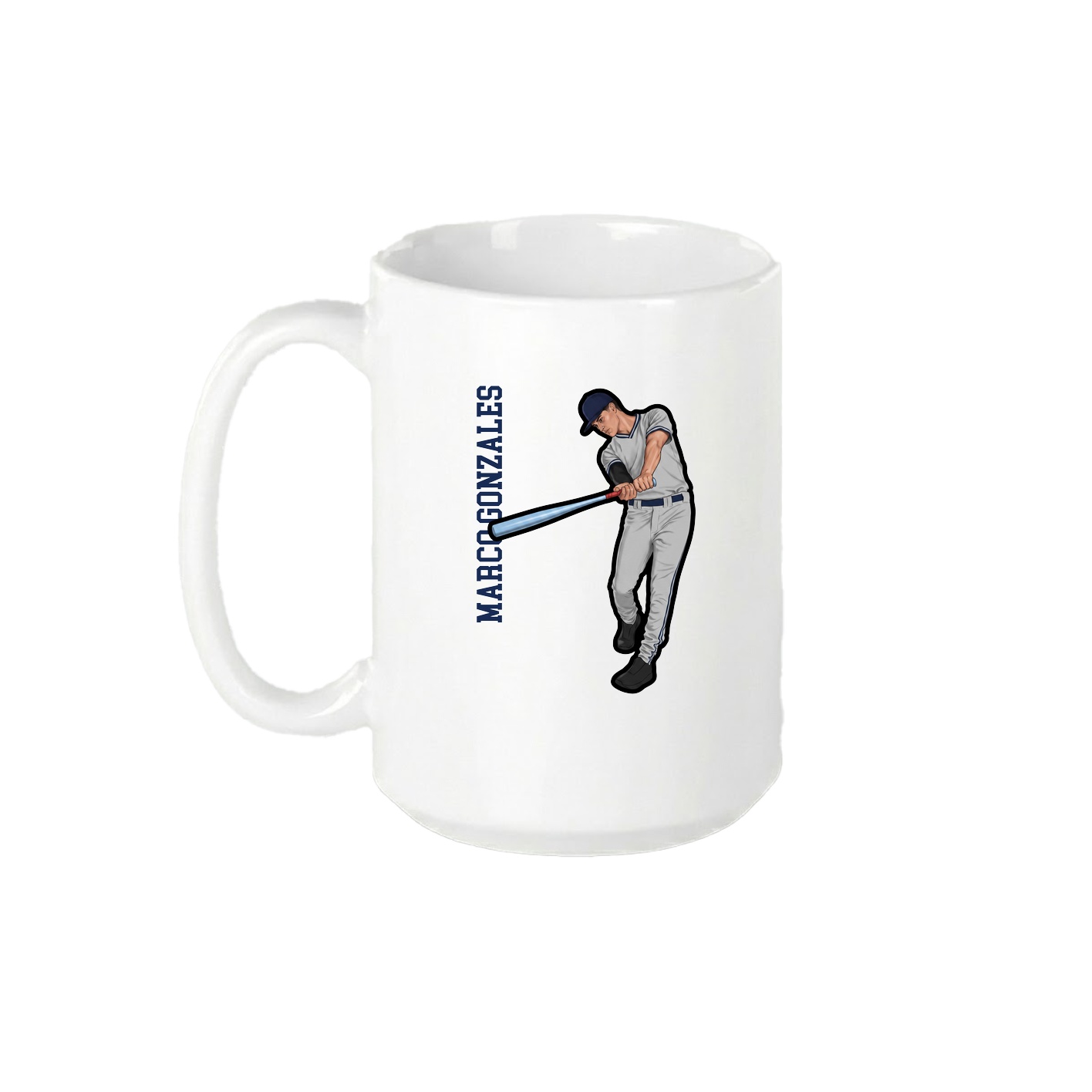 15oz Coffee Mug — Name Vertical in White