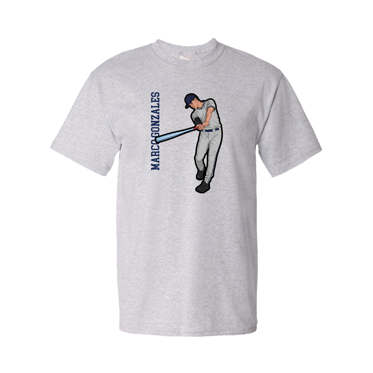 Tee — Name Vertical in Grey