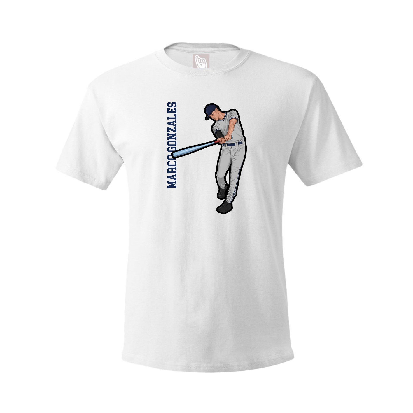 Youth Tee — Name Vertical in White